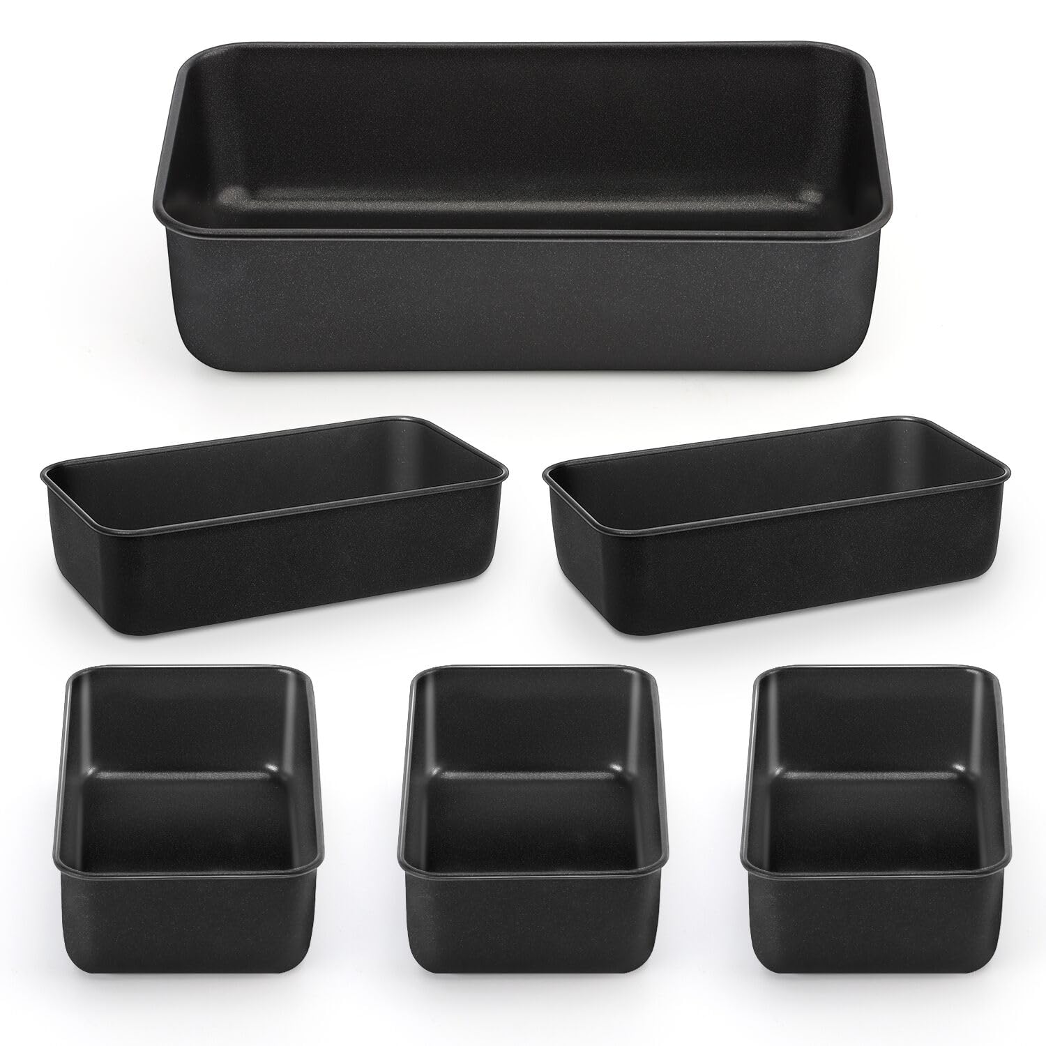 DHMHD  6 Pack Nonstick Loaf Bread Pan for Baking 9x5In Stainless Steel Meatloaf Pan Tin Dishwasher Safe durable home and garden accessory