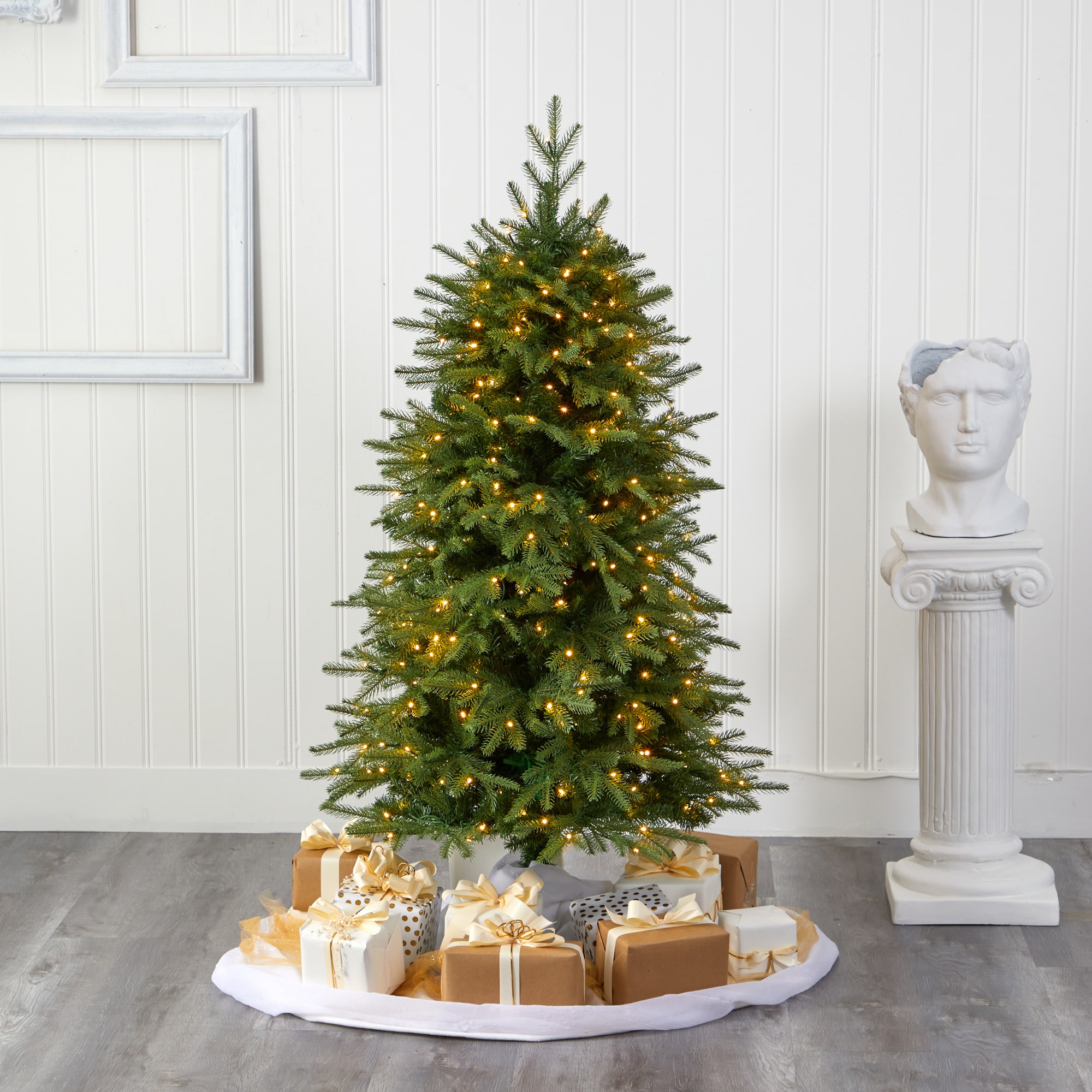 5ft Green Vancouver Fir Artificial Christmas Tree with Clear LED Lights