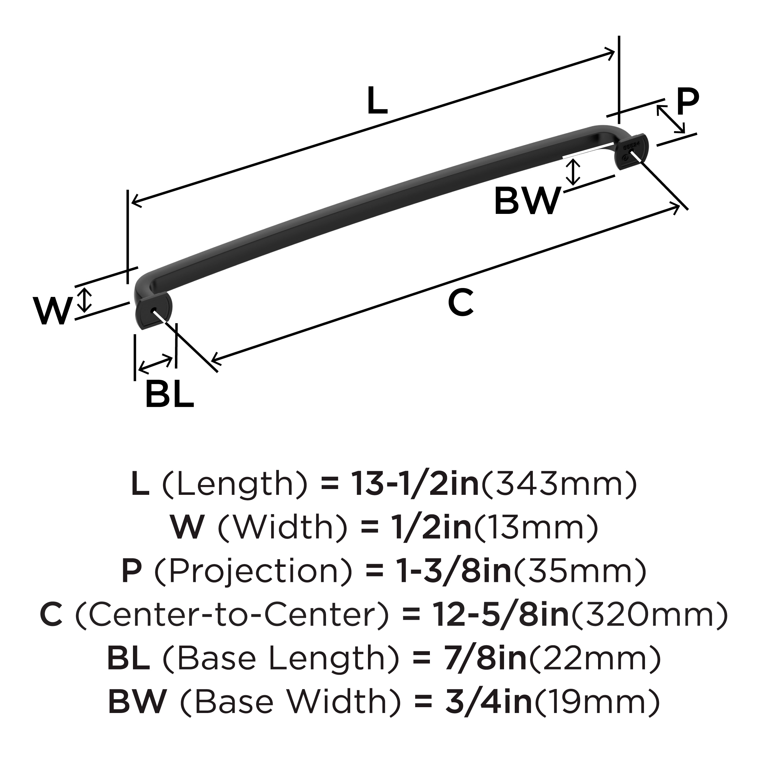 Amerock BP55524FB Cabinet-Pulls - View #3