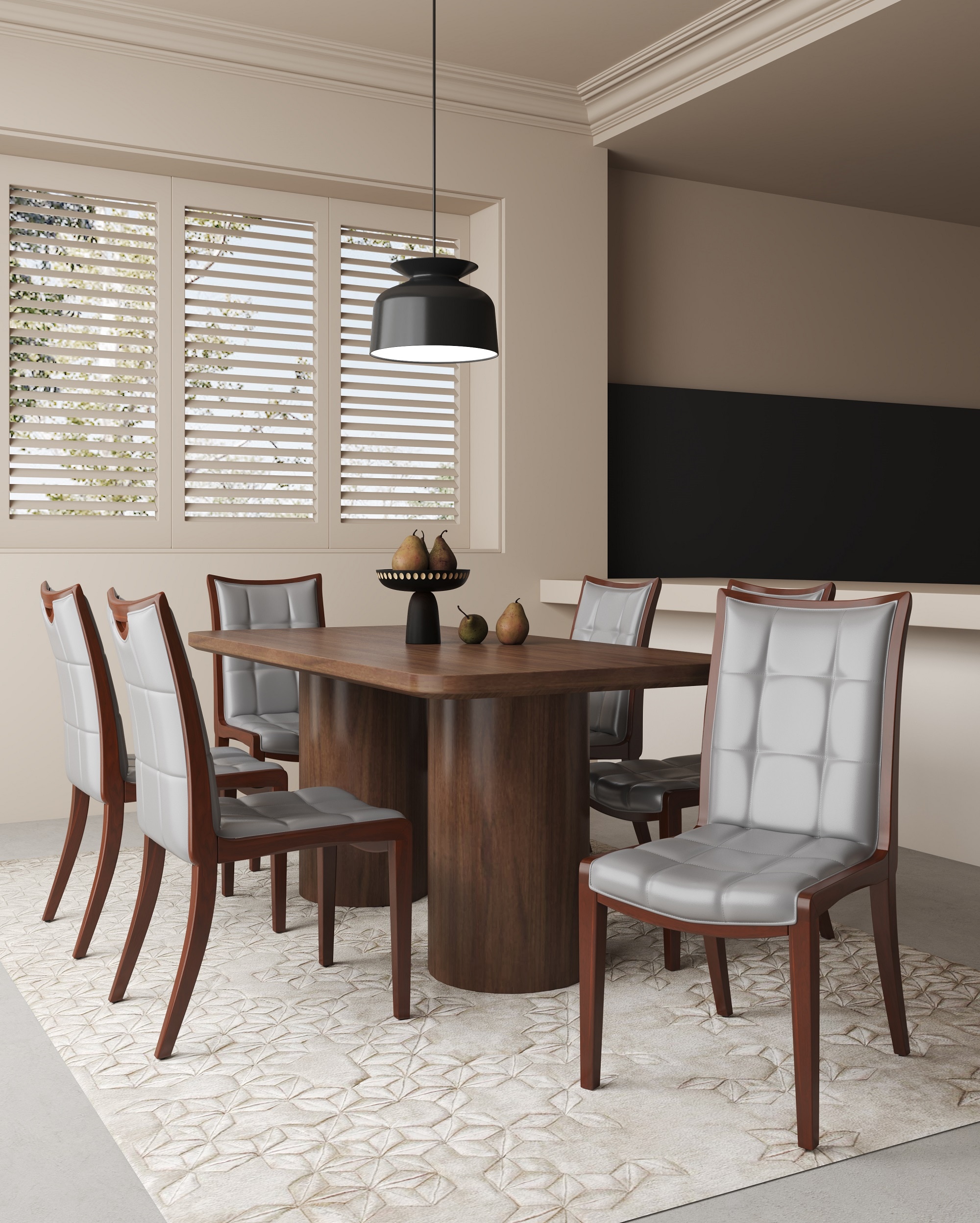 Manhattan Comfort DC003-SV Set of 2 Executor Traditional Faux Leather Upholstered Dining Side Chair (Wood Frame)