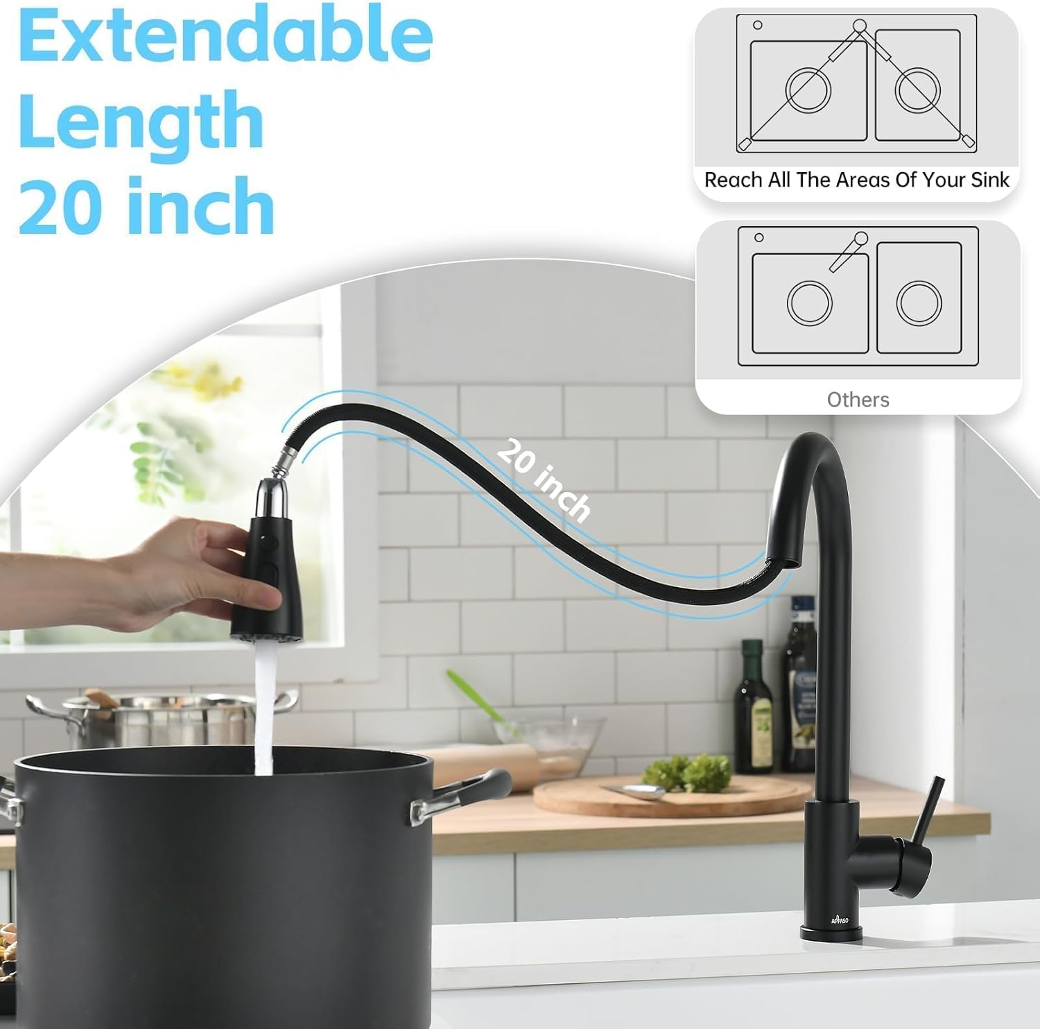 APPASO 3002-MB Kitchen-Faucets - View #5