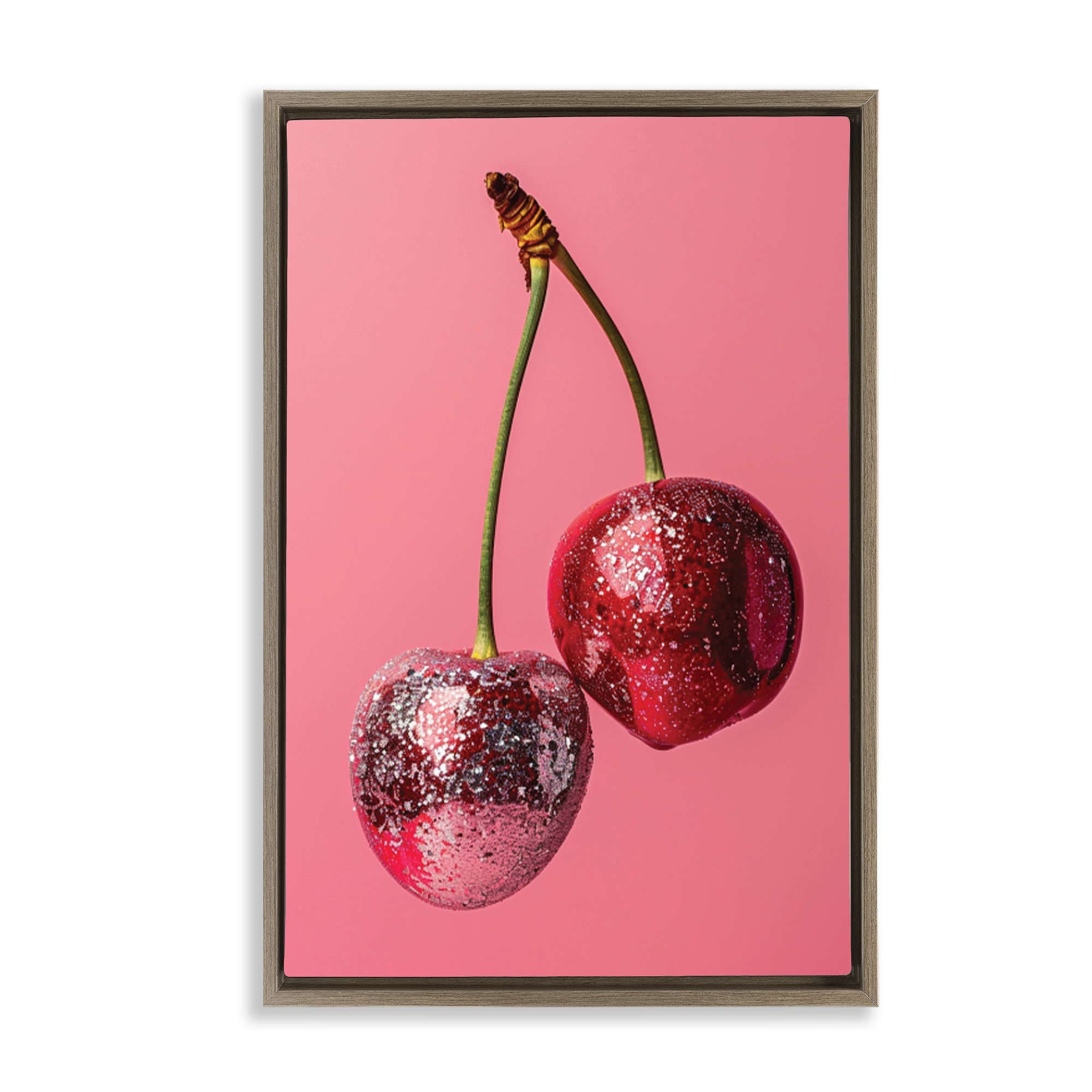 Stupell Industries BT-668-FFE-20X30 Dazzling Cherry Pair Floating Frame design by LSR Design Studio