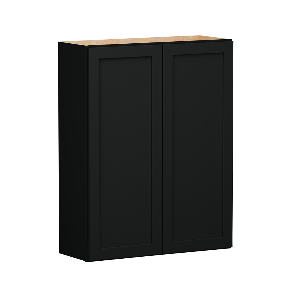 Shenandoah Breckenridge FOL 33-in W x 42-in H x 12-in D Black Painted Wall Fully Assembled Cabinet Recessed Panel Shaker