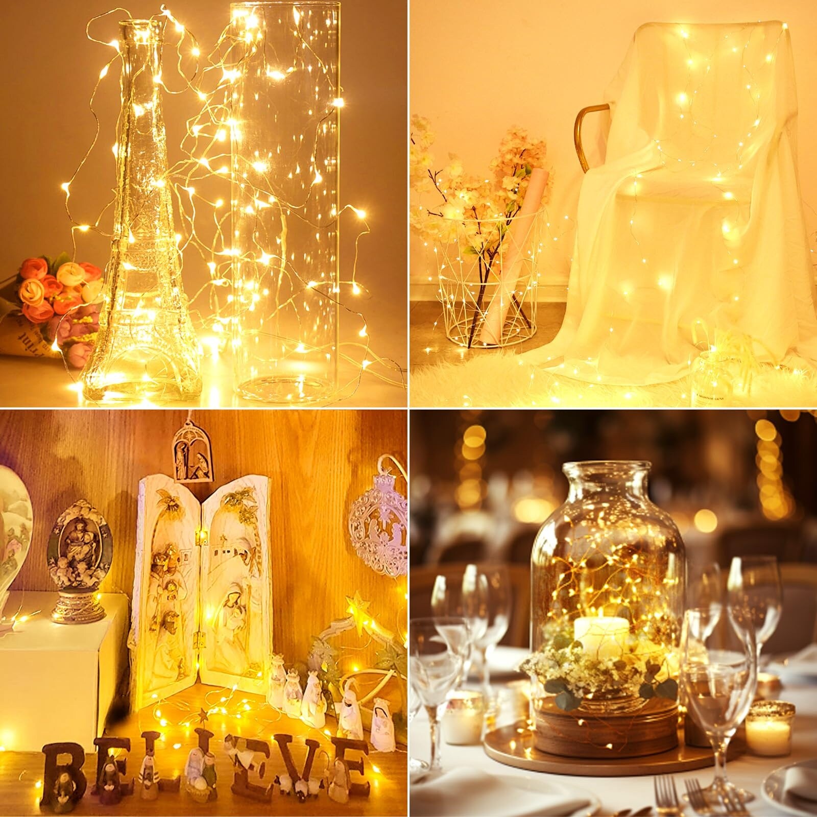 Afoxsos 30 Pack Patriotic Fairy Lights Red White Blue Twinkle String ...