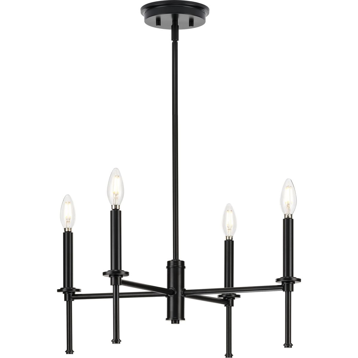 Progress Lighting P400293-31M Elara 4-Light Matte Black Transitional Dry Rated Chandelier