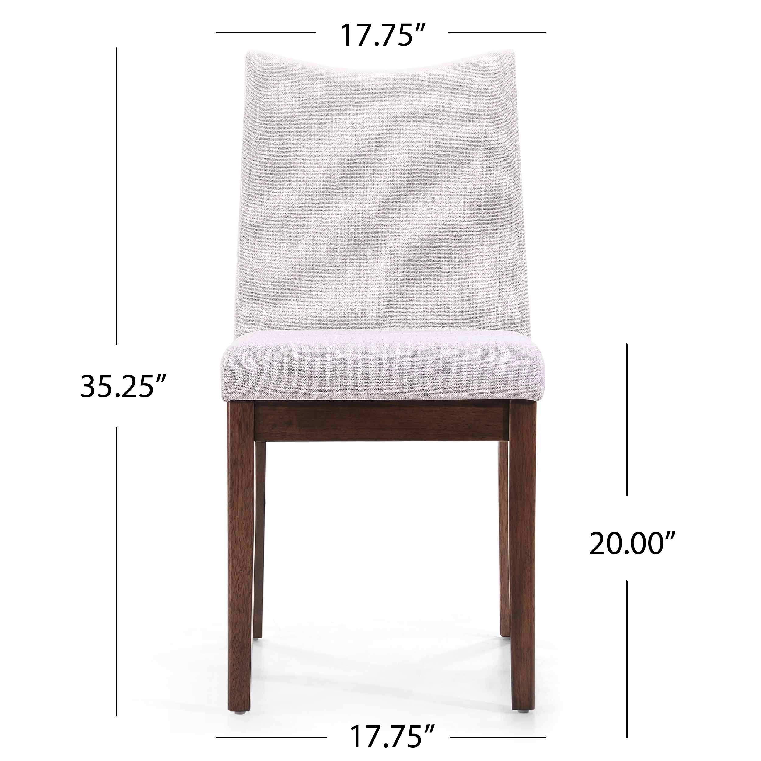 Mid-Century Modern Upholstered Dining Chairs in Light Beige