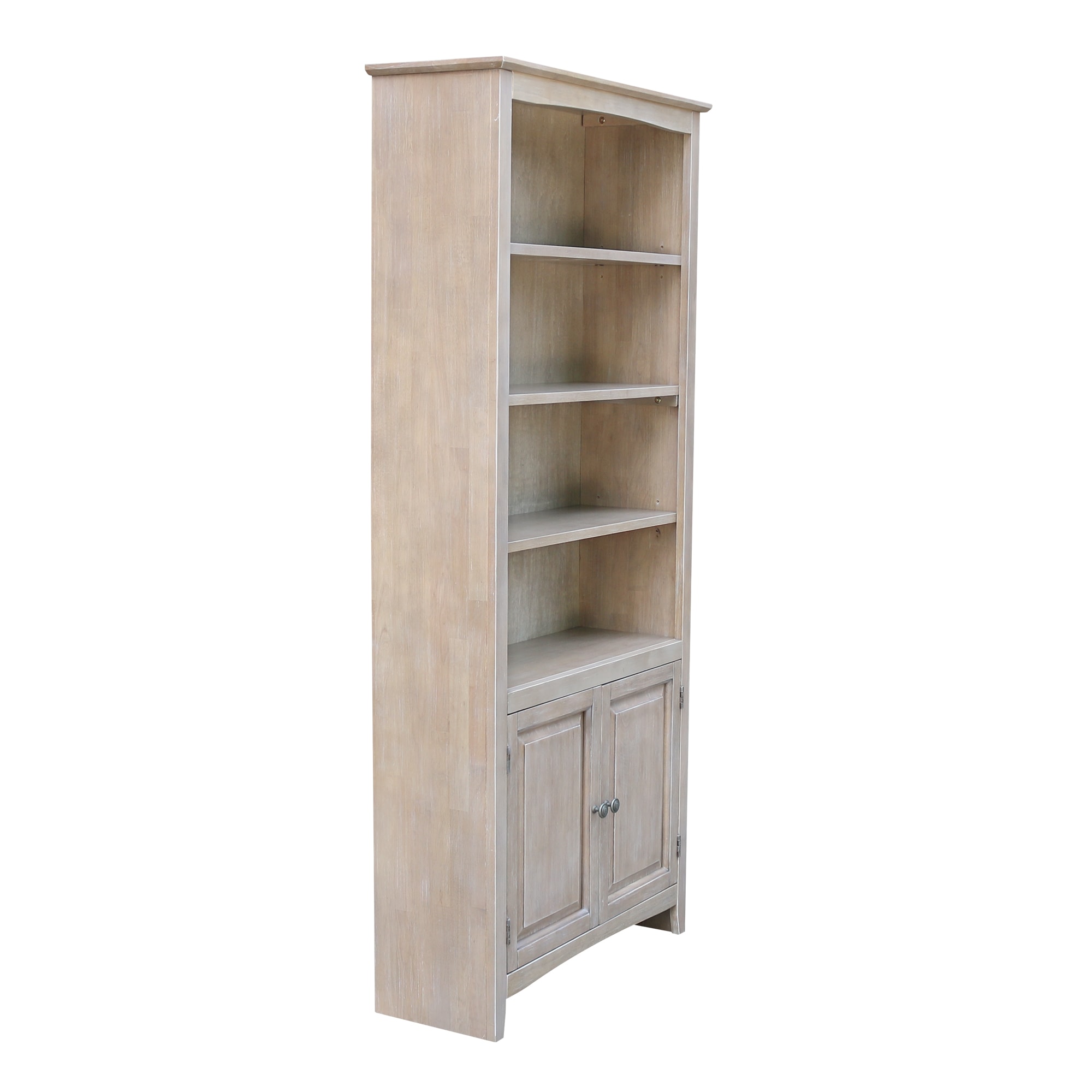 International Concepts Washed Gray Taupe Wood 6-Shelf Bookcase with ...