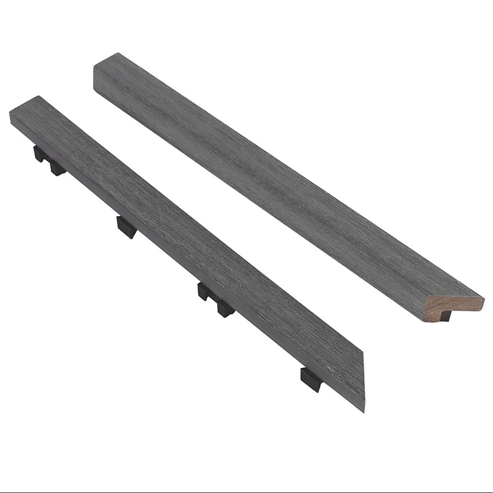 NewTechWood 2-in x 12-in 2-Pack Westminster Gray Prefinished Composite Deck Tile (0.5-sq ft)