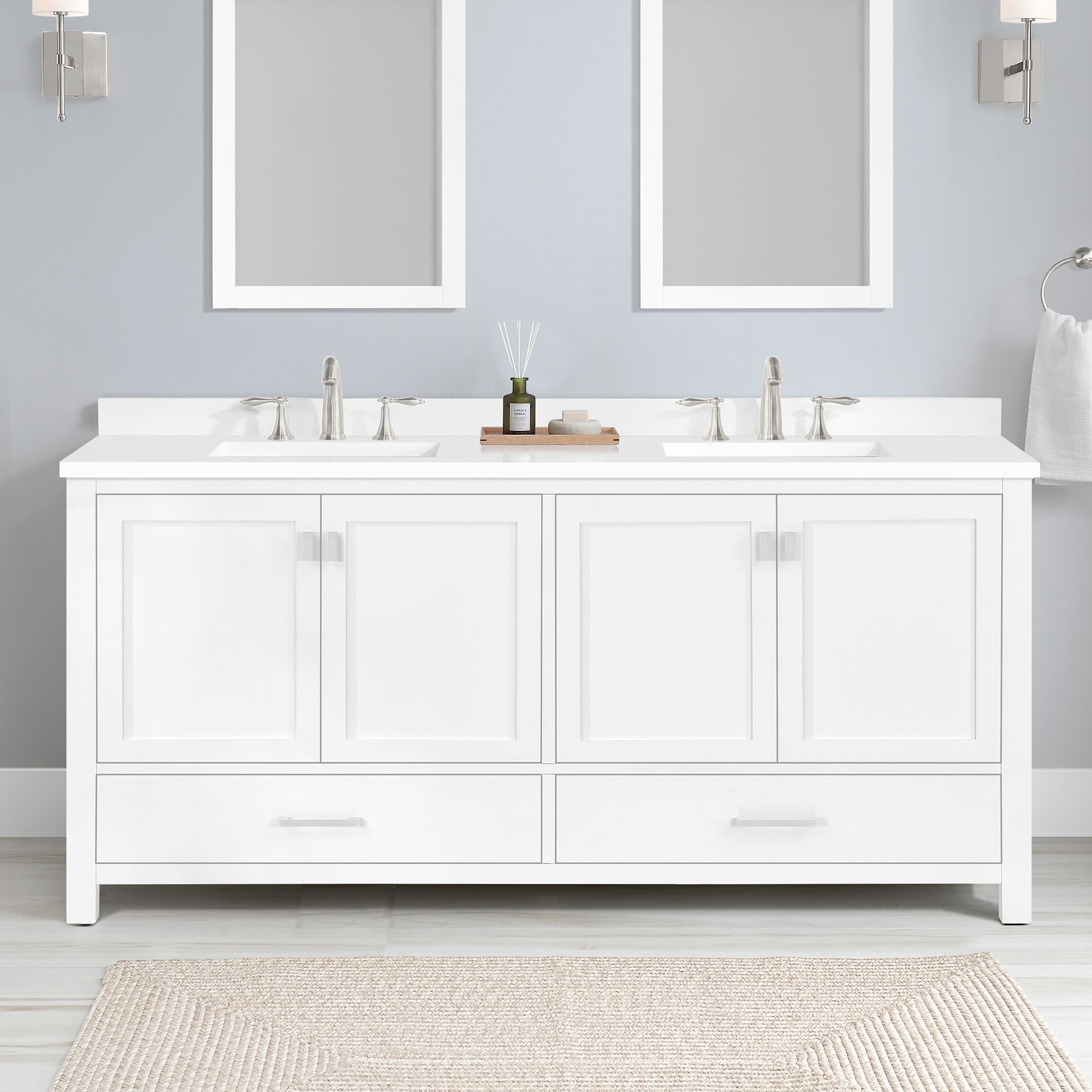 allen + roth Ronald 72-in Almond Toffee Undermount Double Sink