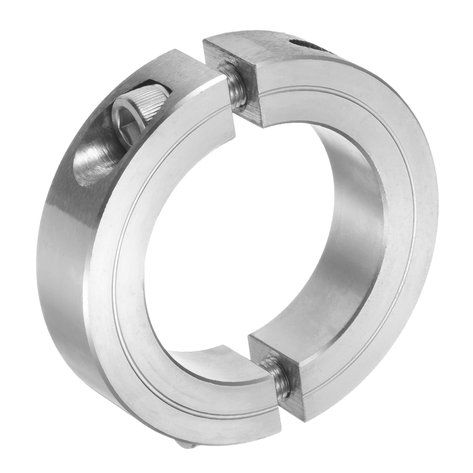 Unique Bargains Double Split Clamp-On Shaft Collar for 1-7/8inch Shaft Two-Piece Clamping Collar 2-7/8inch OD 11/16inch Thick 304 Stainless Steel Axle Collar Clamp Set Screw Style