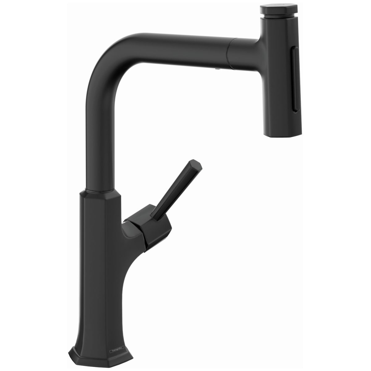 Hansgrohe 04855670 Locarno Matte Black Single Handle Deck-mount Pull-out Kitchen Faucet with Sprayer