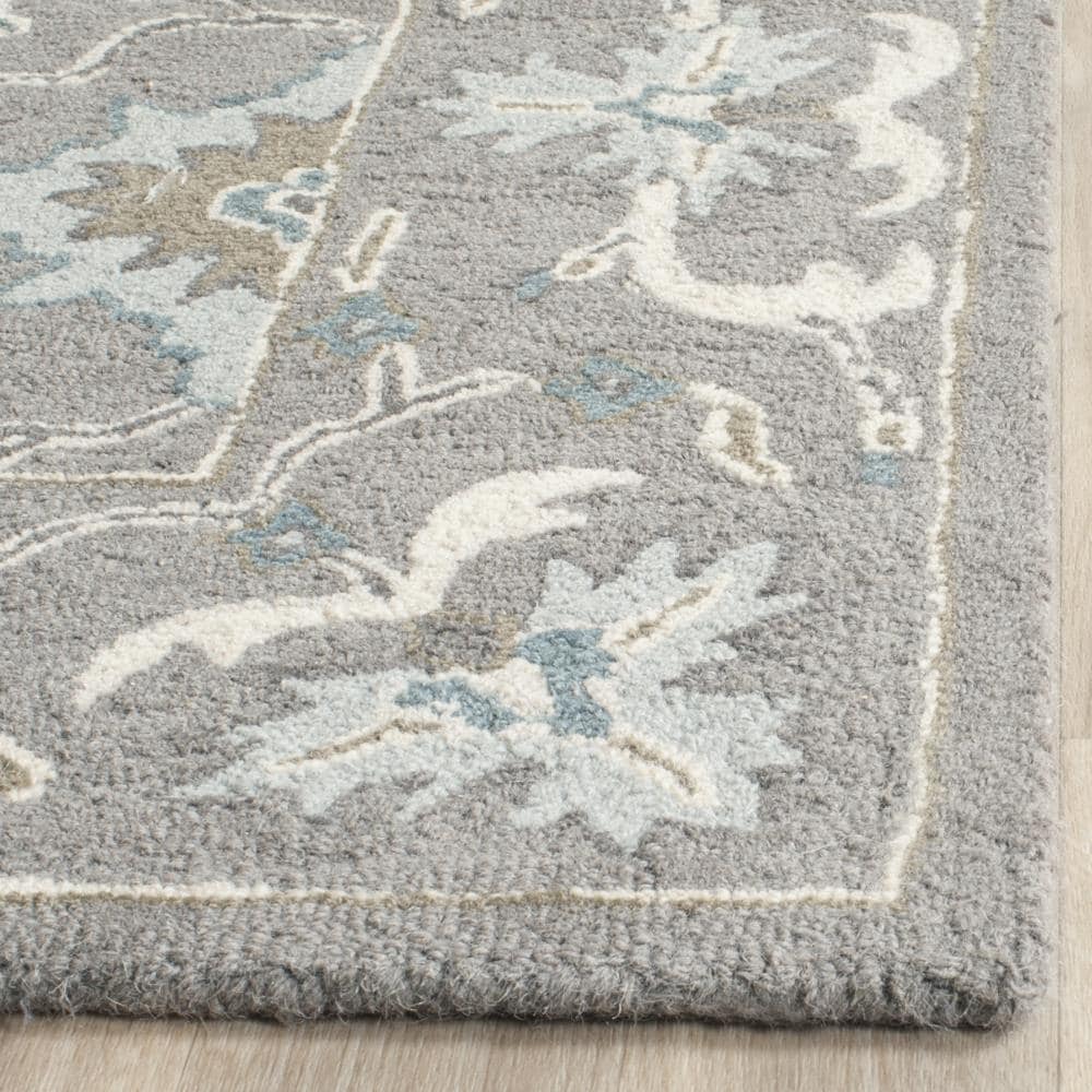 Gray Handmade Wool 4' x 6' Tufted Area Rug