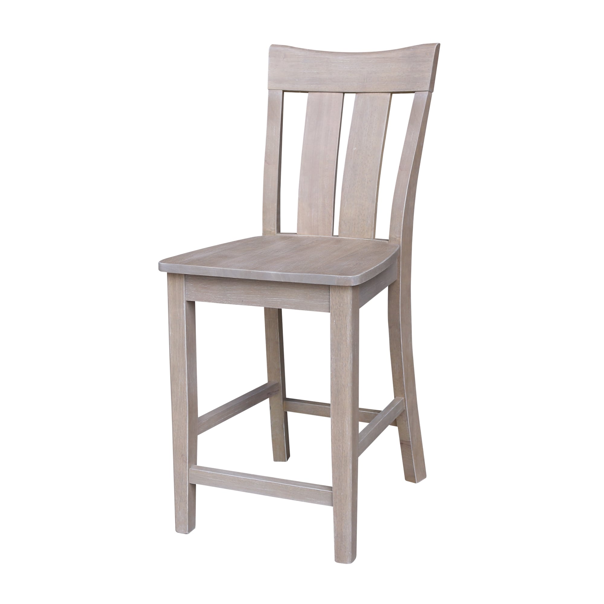 International Concepts S09-132 Washed Gray Taupe 24-in H Counter height (24-in to 27-in) Square Seat Wood Back Bar Stool Back