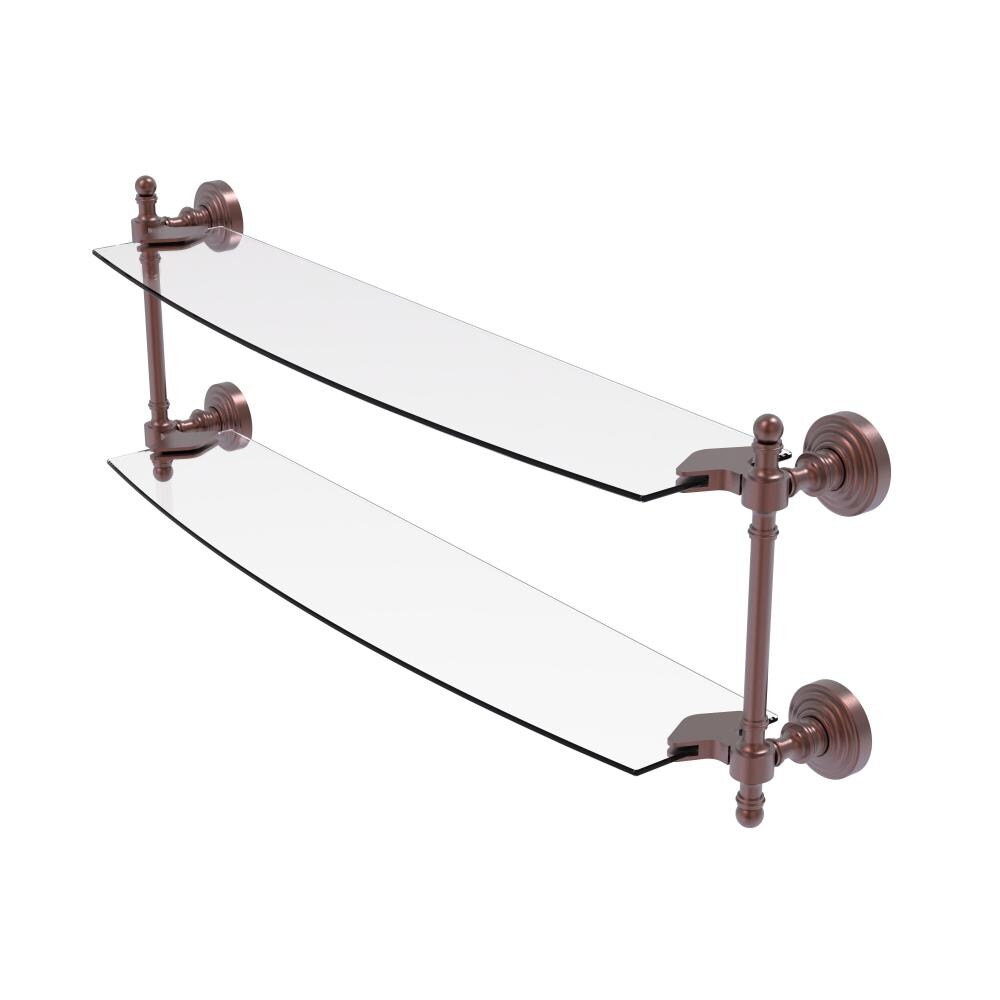 Allied Brass RW-34/24-CA Retro Wave Antique Copper 2 -Tier Wall mount Bathroom Shelf ( 24-in x 7-in x 5-in )