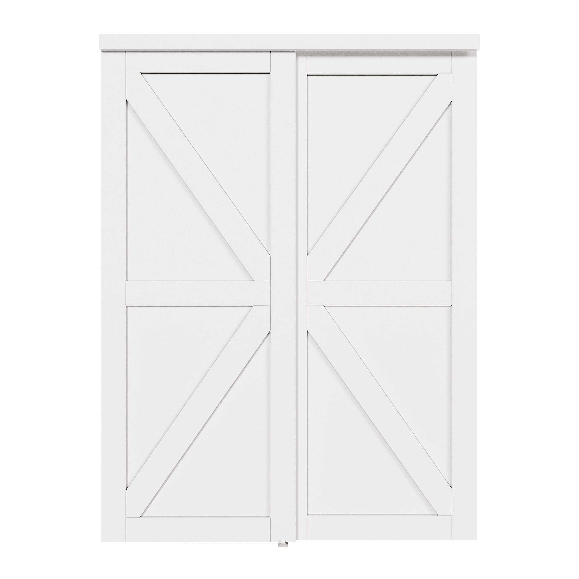 JUJUBON White K-frame Smooth Solid Core Prefinished MDF Closet Sliding Door (Hardware Included)