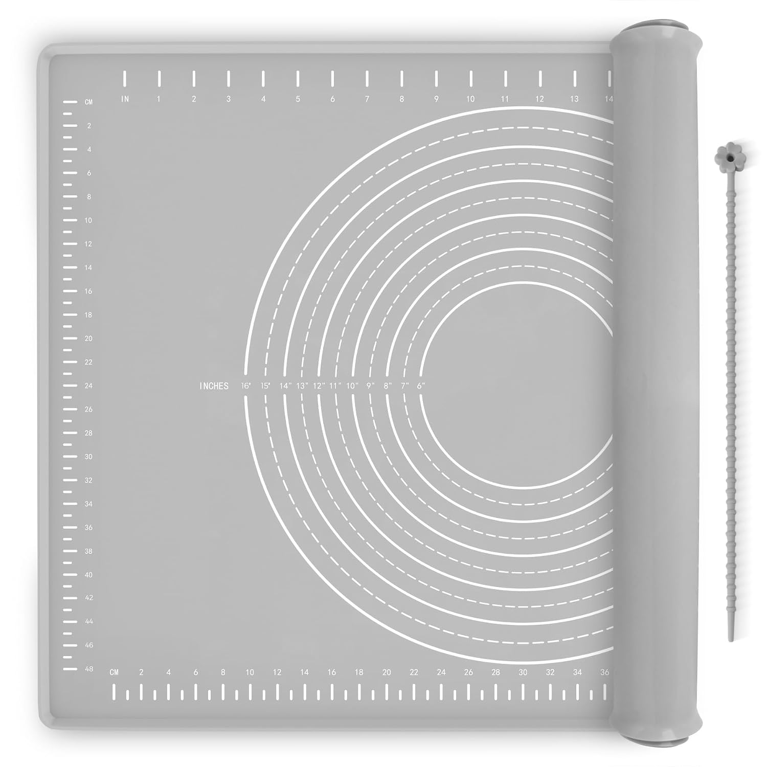 CHEFMADE Silicone Baking and Dough Rolling Mat 28 x 20 Inch with Measurements and Raised Edges Non-Stick Food Grade Pastry Mat for Bread Cookies Pizza Fondant and Pasta