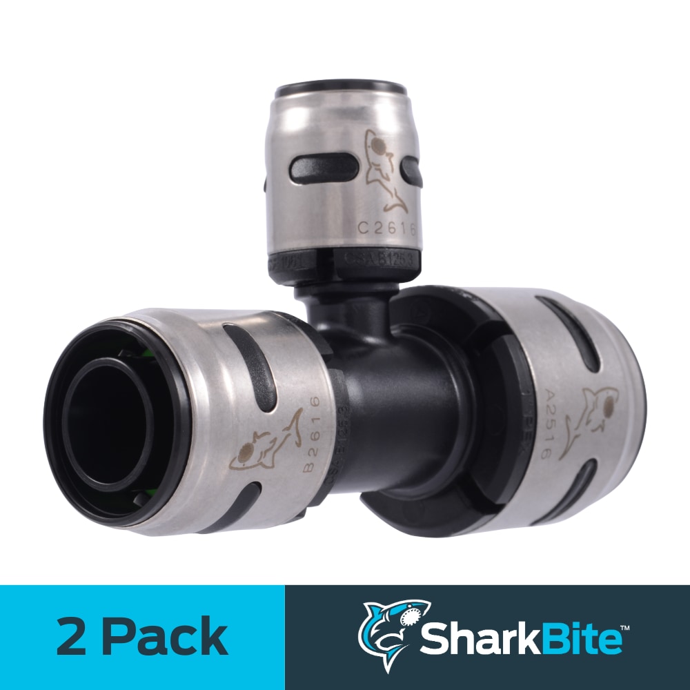 SharkBite K419WP2 EvoPEX 1-in x 3/4-in x 1/2-in Push-to-Connect Reducing Tee (2-Pack)
