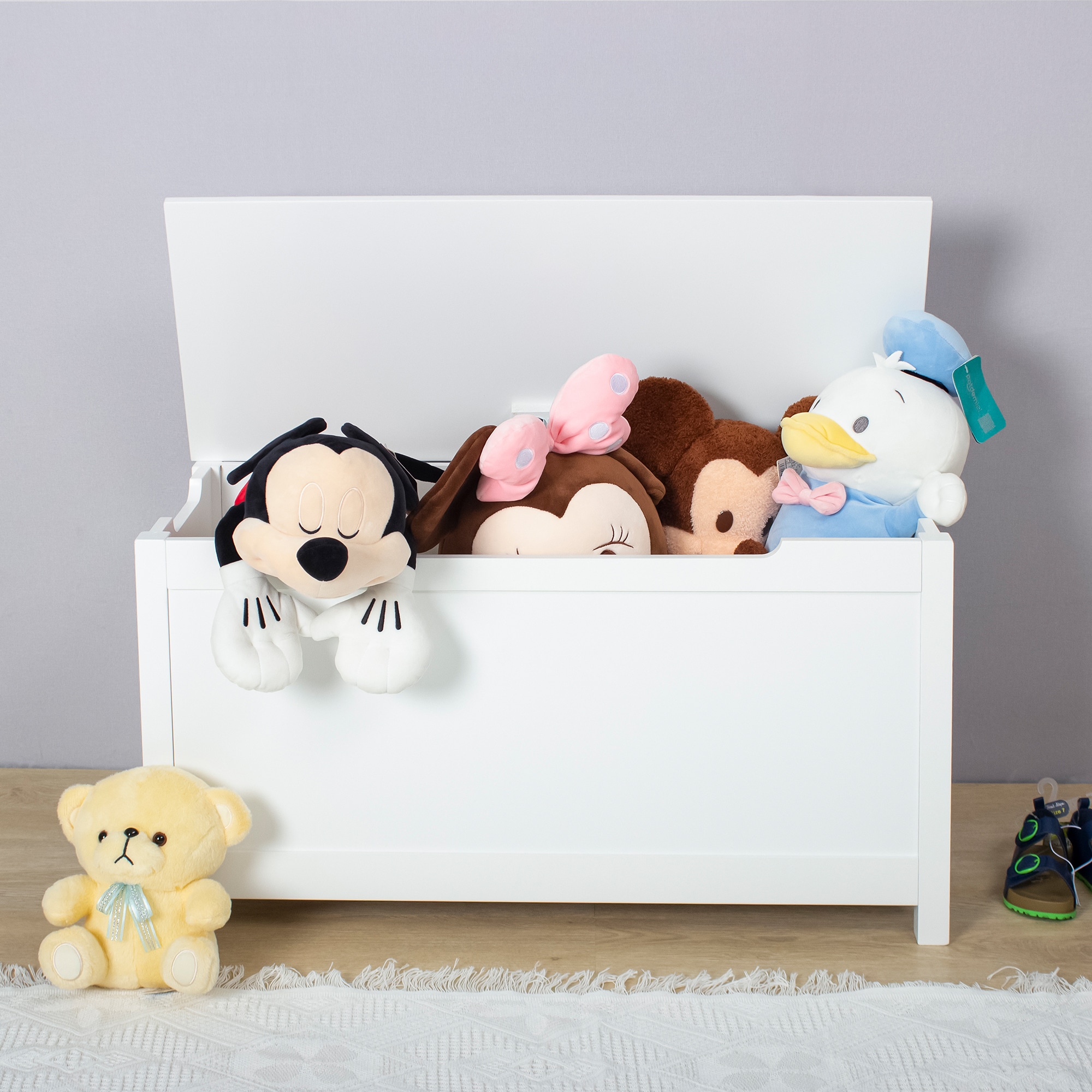 Gzmr Contemporary White Wooden Toy Box