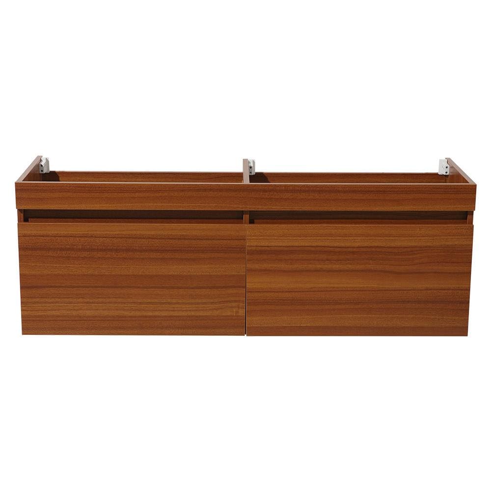 Fresca FCB8040TK Largo 54-in Teak Floating Bathroom Vanity Base Cabinet without Top