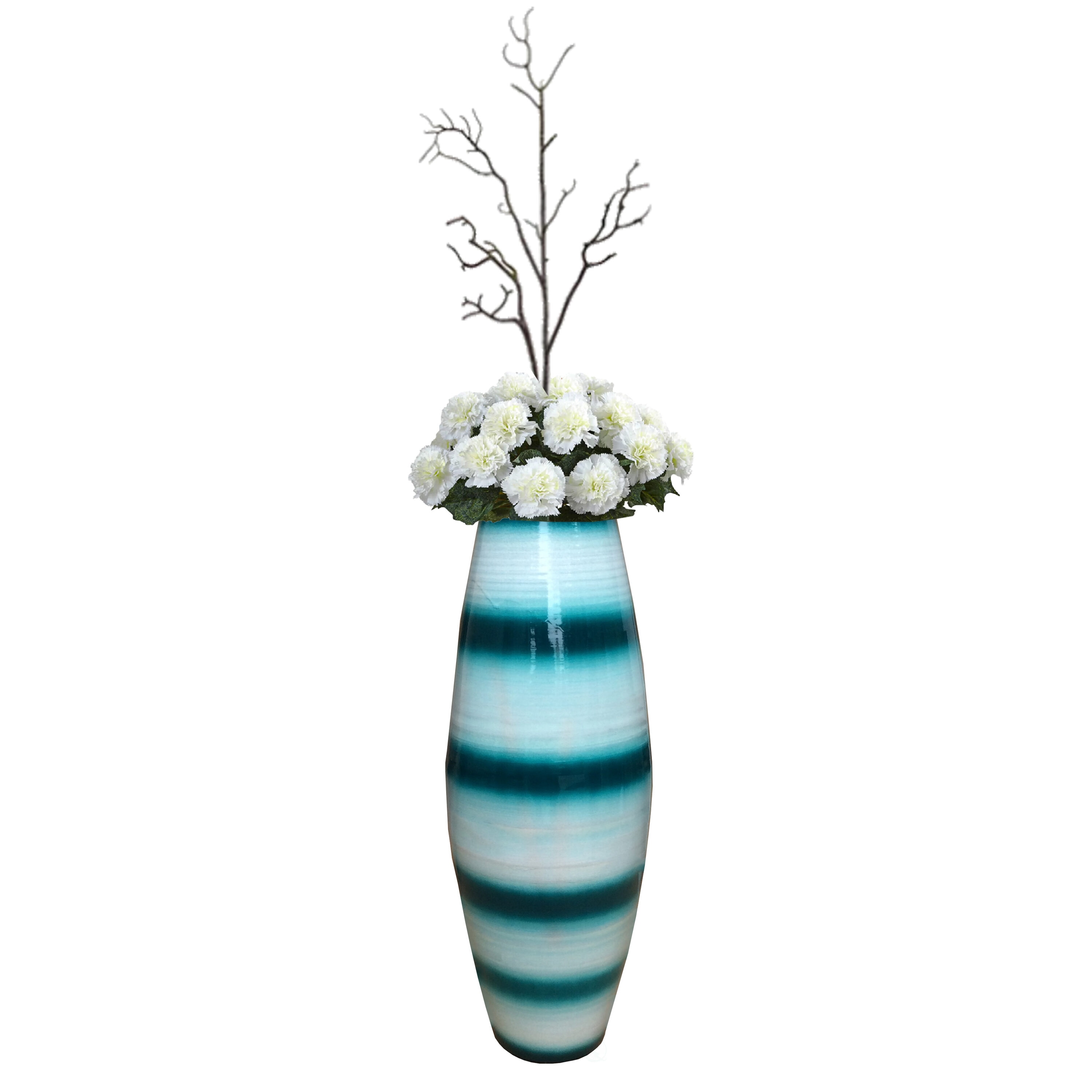 Uniquewise QI003245.MC.S Blue Wood Modern Vase