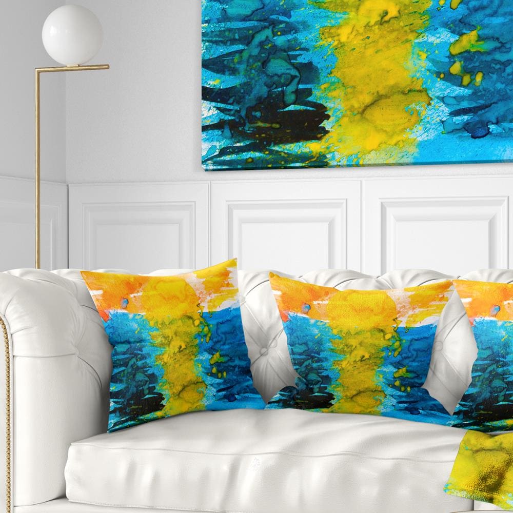 Designart CU7634-16-16 16-in x 16-in Blue Indoor Decorative Pillow