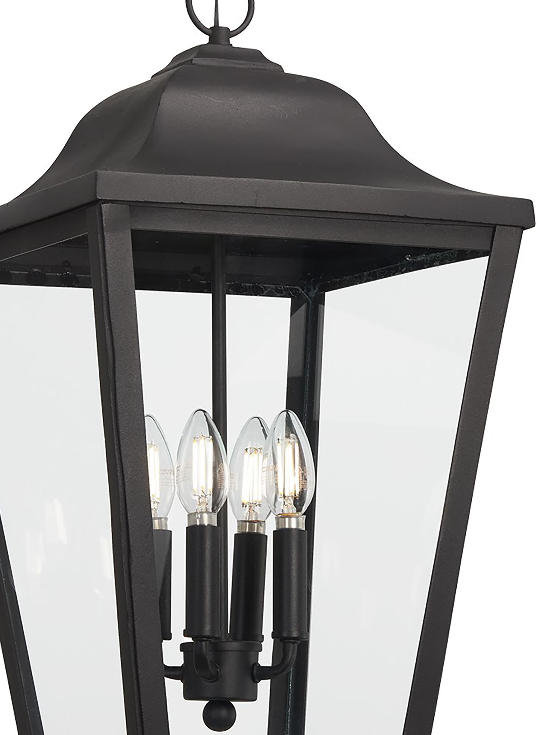 Savannah Sand Coal Clear Glass 4-Light Outdoor Pendant
