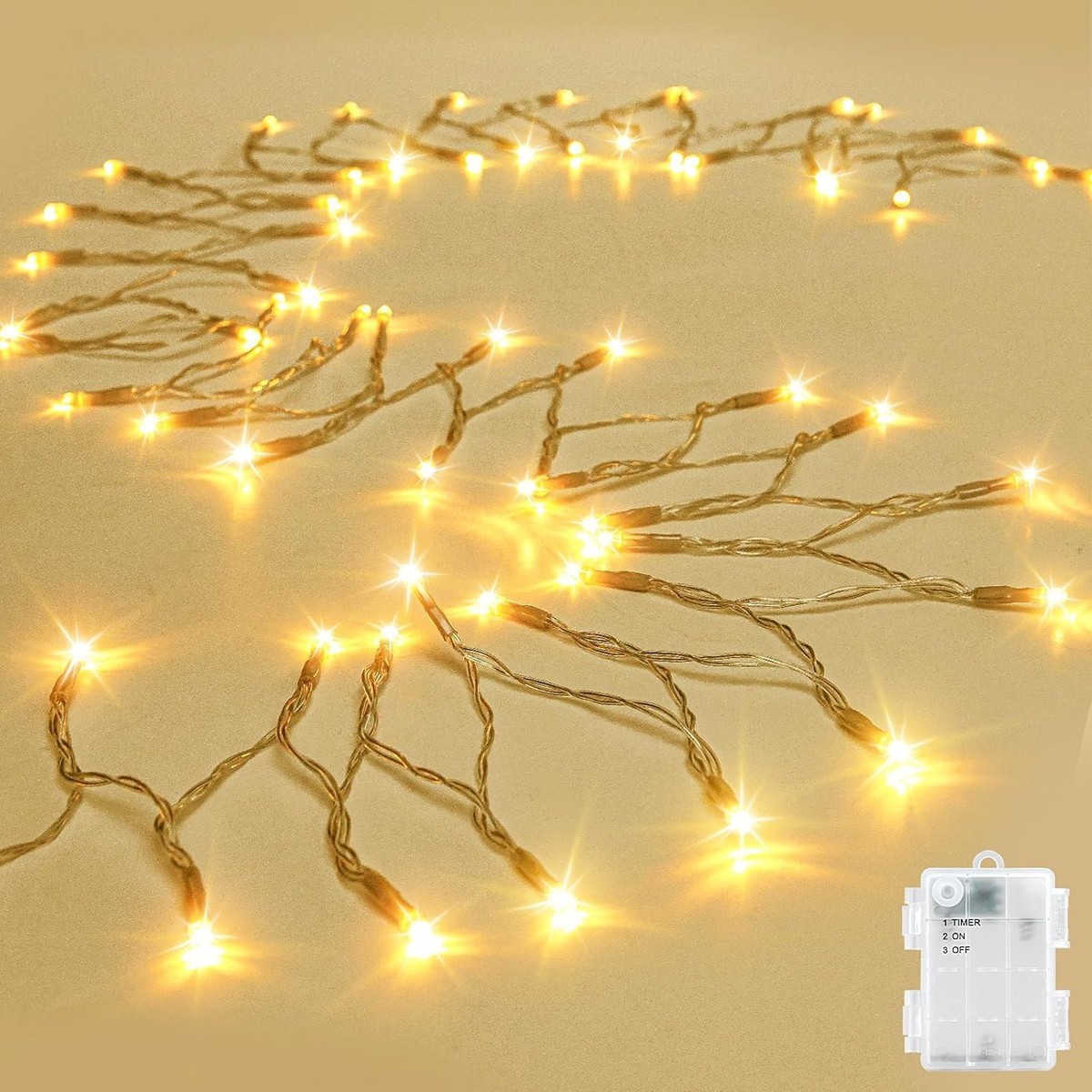 Axinabu  30 LED Fairy String Lights 9.8ft Waterproof Battery Operated with Timer Warm White for Indoor Outdoor Decor