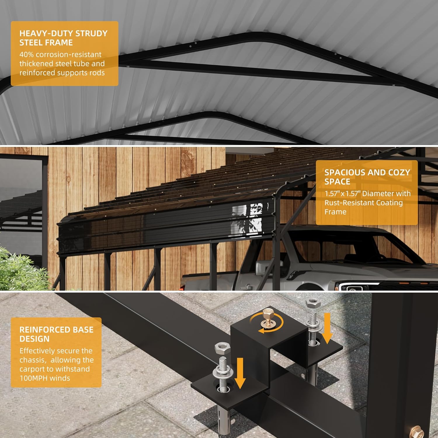 GAOMON CQC-EYFTXWODF68 Carport-Covers - View #3