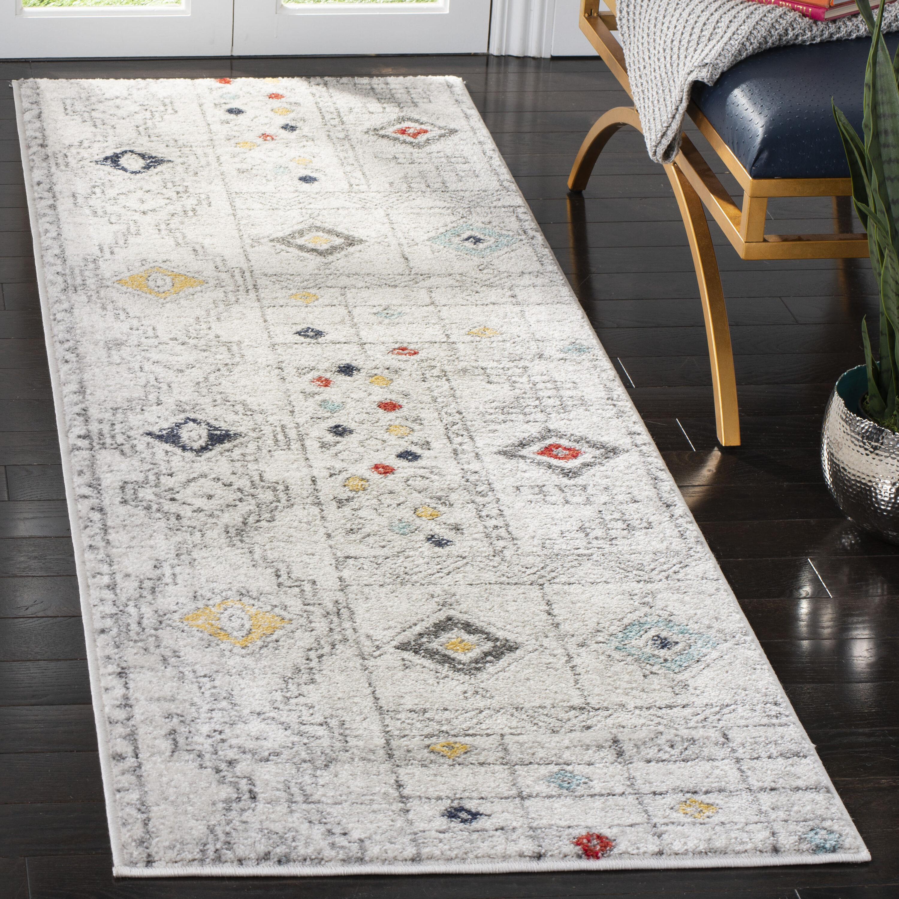 Safavieh - Adirondack 206F Light Grey Aqua 2ft-6in x 8ft Runner Rug