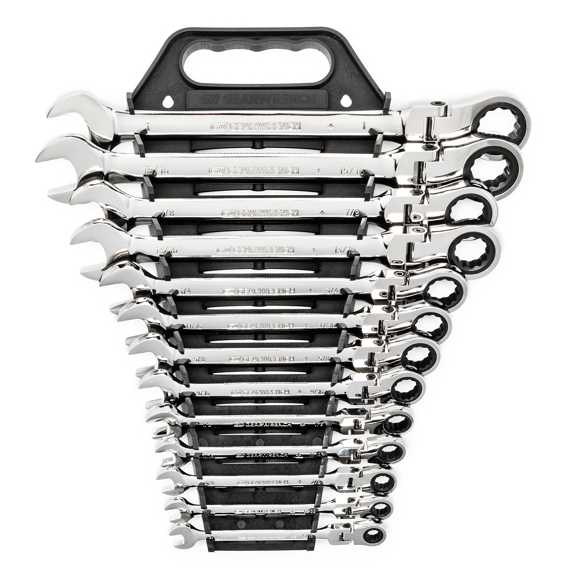 GEARWRENCH 9702 13 Piece Flex-Head Combination Ratcheting Wrench Set SAE 