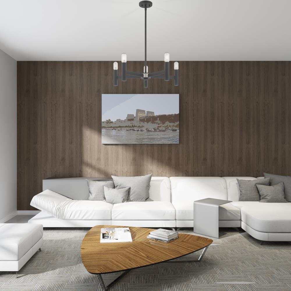 Copenhagen 5-Light Scandinavian Gray Steel Chandelier
