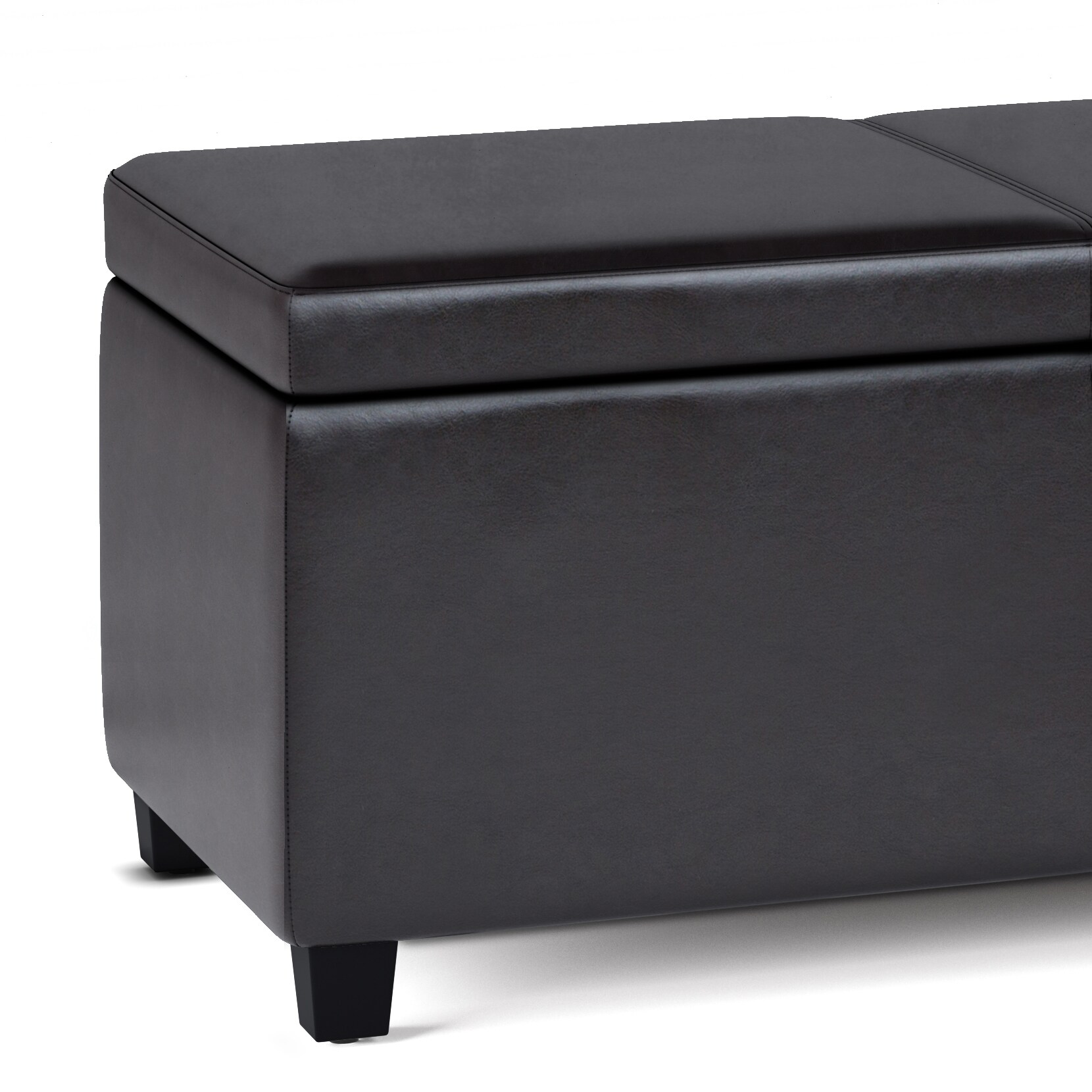 Tanners Brown Faux Leather Extra Large Storage Ottoman Bench
