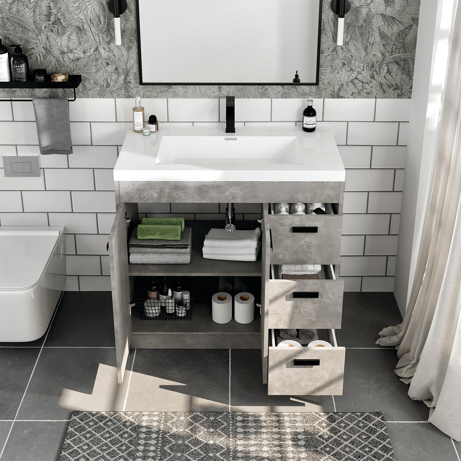 Eviva EVVN900-8-36CGR Bath-Vanity-Combo - View #3