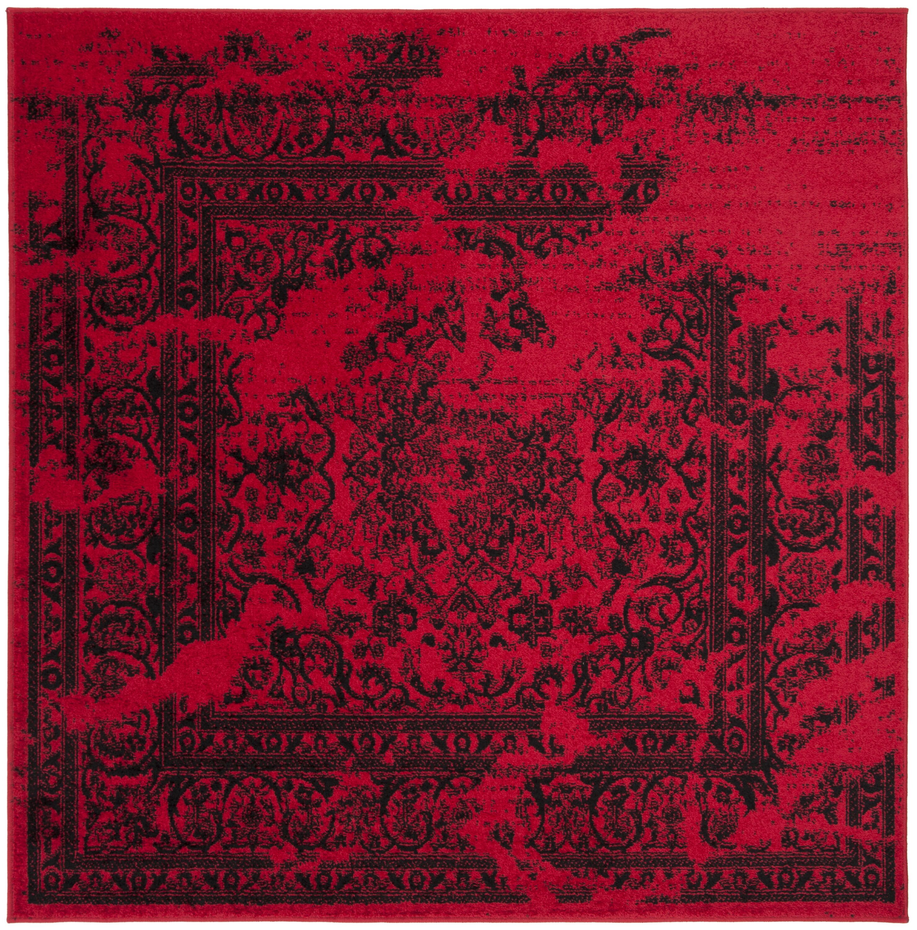 Safavieh ADR101F-6SQ Adirondack Plaza 6 x 6 (ft) Loomed Polypropylene Red/Black Square Indoor Distressed/Overdyed Vintage Area rug