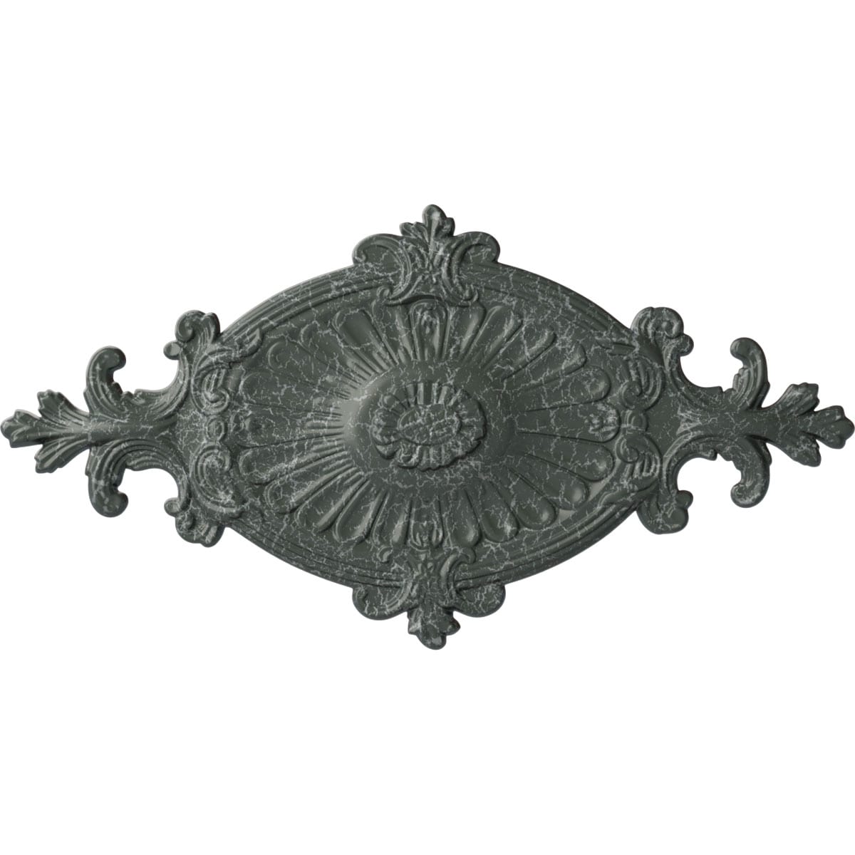 Ekena Millwork CM23RO1AGC Quentin 12.25-in W x 23.5-in L Painted Athenian Green Crackle Polyurethane Whole Ceiling Medallion