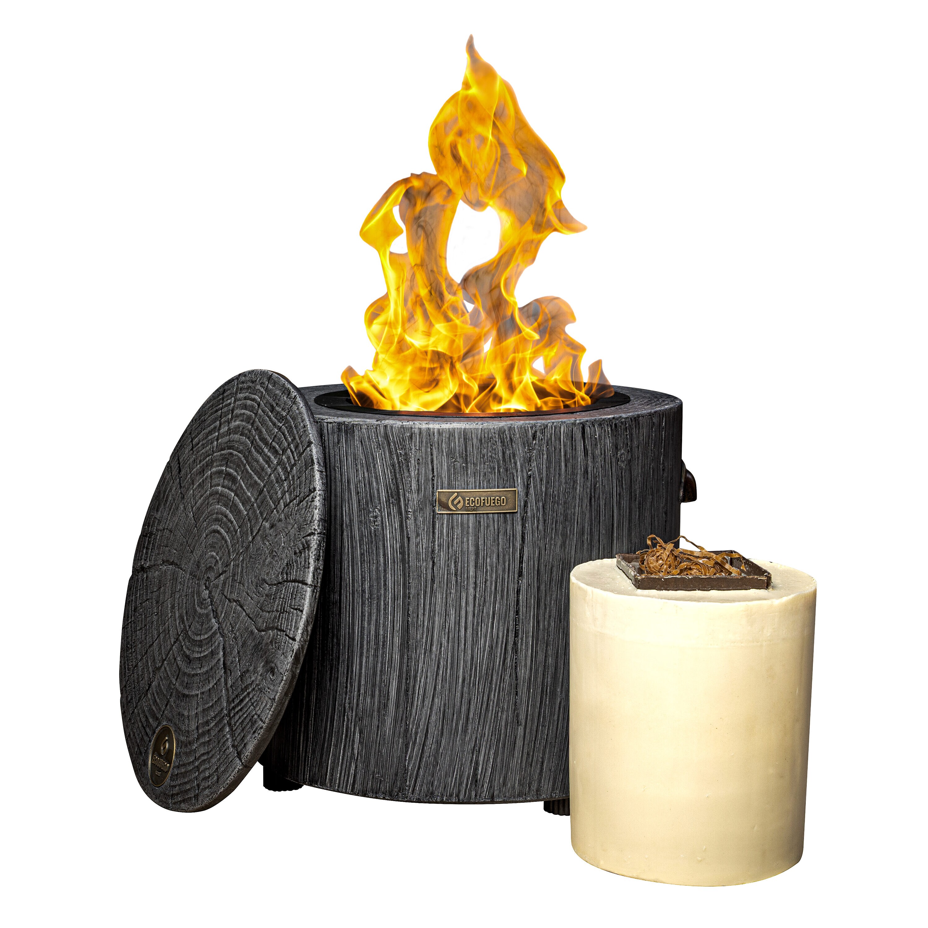 ECOFUEGO EF-BK El Fuego 14.5-in W 37000 Maximum BTUs Magnesium oxide ceramic composite Round Portable Vegetable wax Fire pit