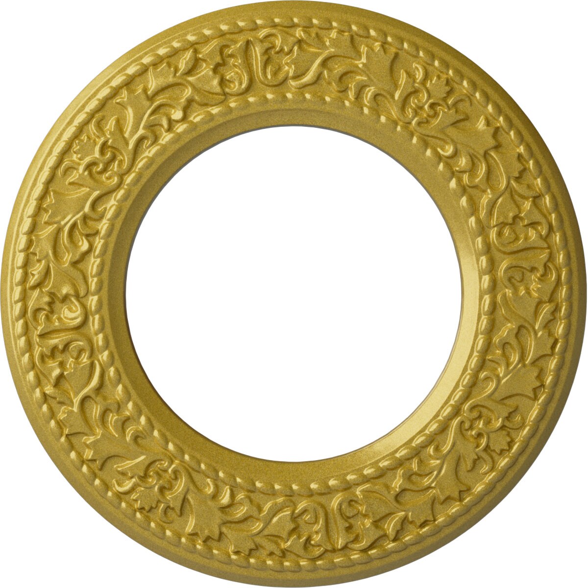 Ekena Millwork CM13BLRGS Blackthorn 13.375-in W x 13.375-in L Painted Rich Gold Polyurethane Whole Ceiling Medallion