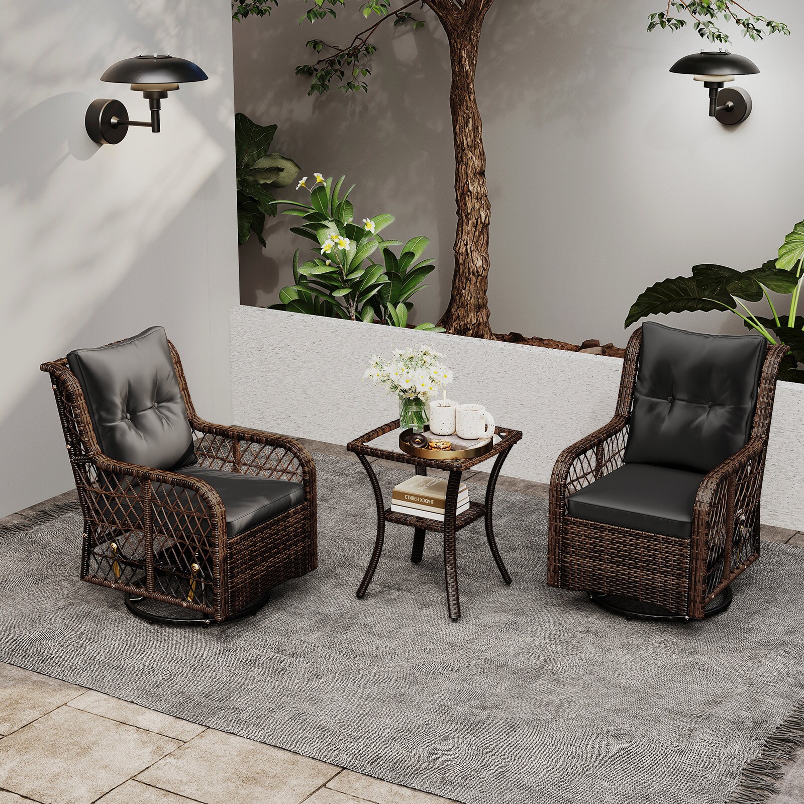 Slickblue D-CO-KD44047WH Patio-Conversation-Sets - View #2