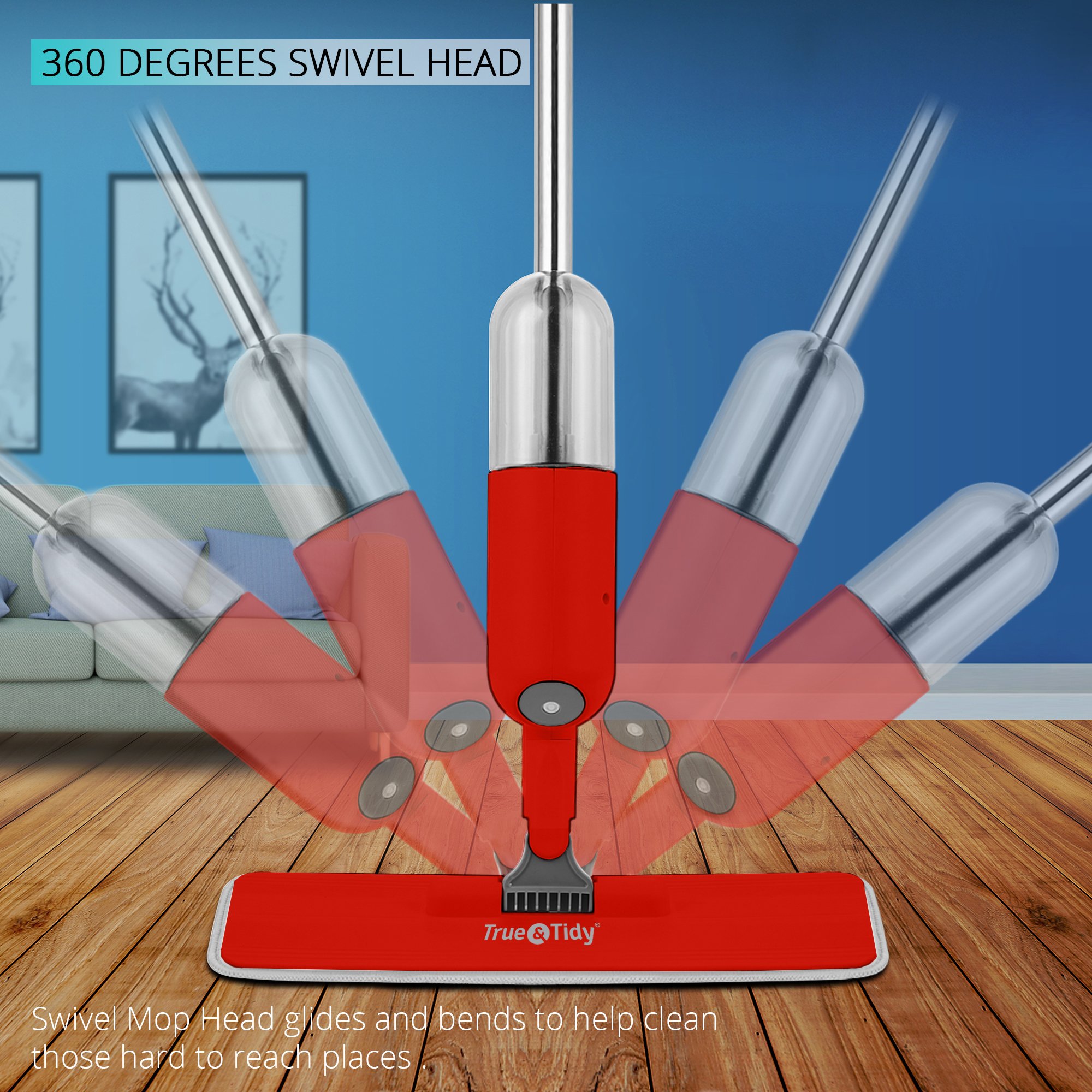 True & Tidy SPRAY-250-RED Spray-Mops - View #3