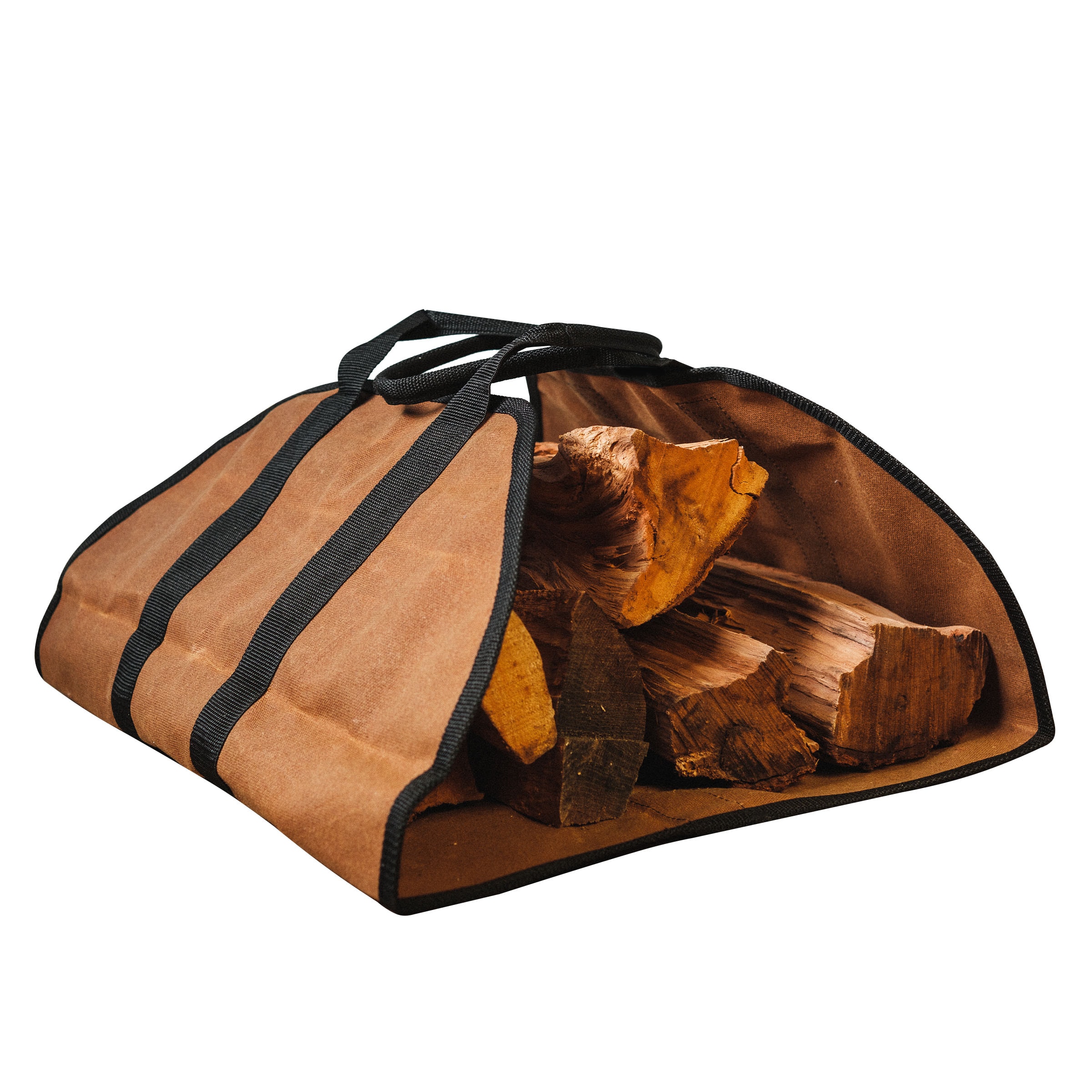Kings County tools  Waxed Canvas Firewood Carrier Bag - Heavy Duty Wood Carrier Fits 9 Logs