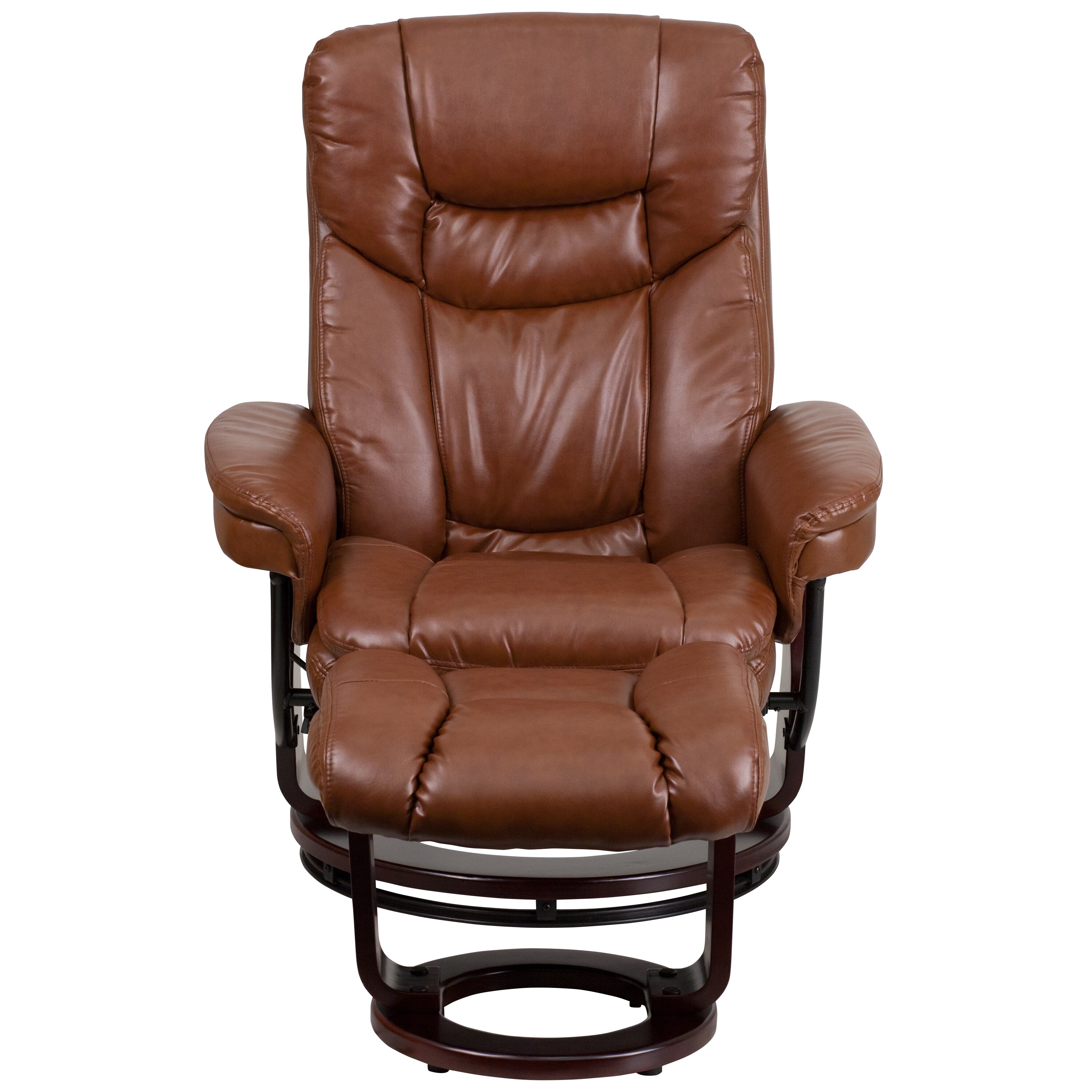 41 Wide Classic Super Soft and Oversize Faux Leather Manual Recliner with Rivet (Set of 2) Red Barrel Studio Upholstery Color: Brown