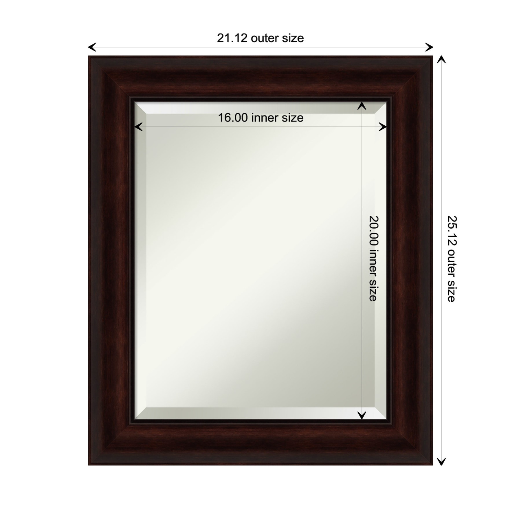 Amanti Art Coffee Bean Brown Framed Wall Mirror - 21.12 x 25.12 in