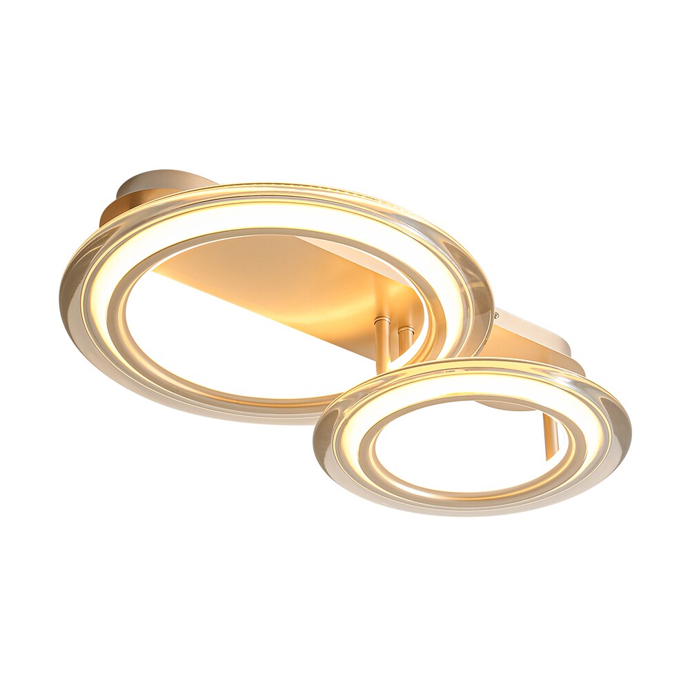Wonderindoor 25.98-in Gold Indoor 2 -Light LED Semi-flush Mount Light