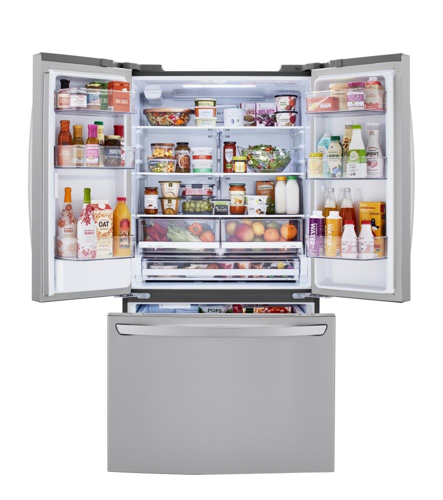 LG 29 Cu. Ft. French Door Refrigerator with Slim Design Water Dispenser in  Platinum Silver