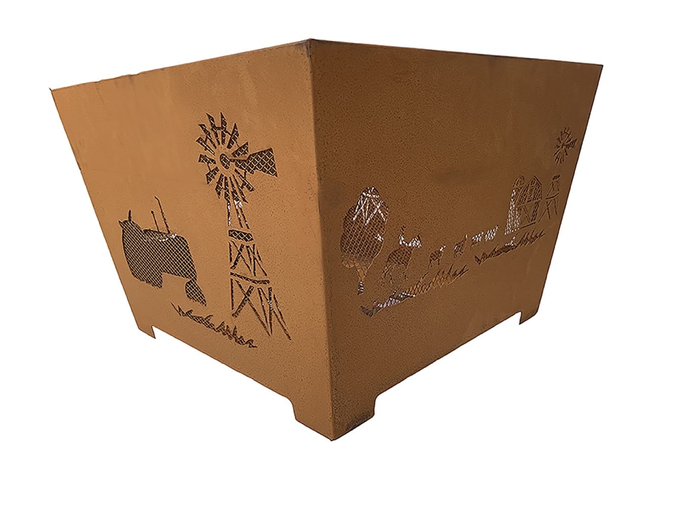 Esschert Design FF1010 Brown or Rust Steel Outdoor Wood-Burning Fireplace