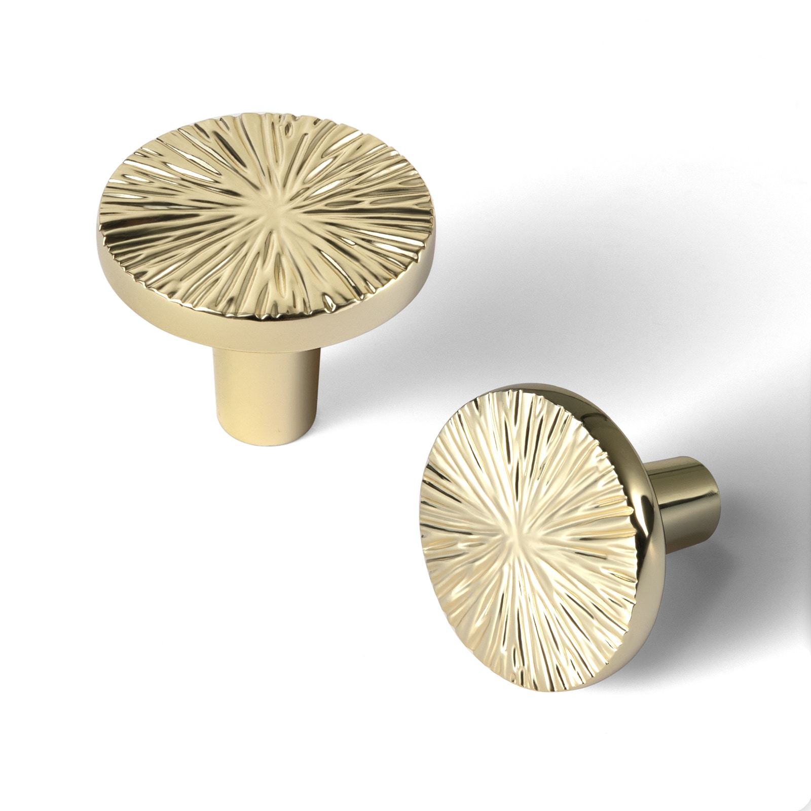Miaokesen 9617JIN-DADAN 1-3/10-in Polished Gold Round Modern Cabinet Knob 6 -Pack