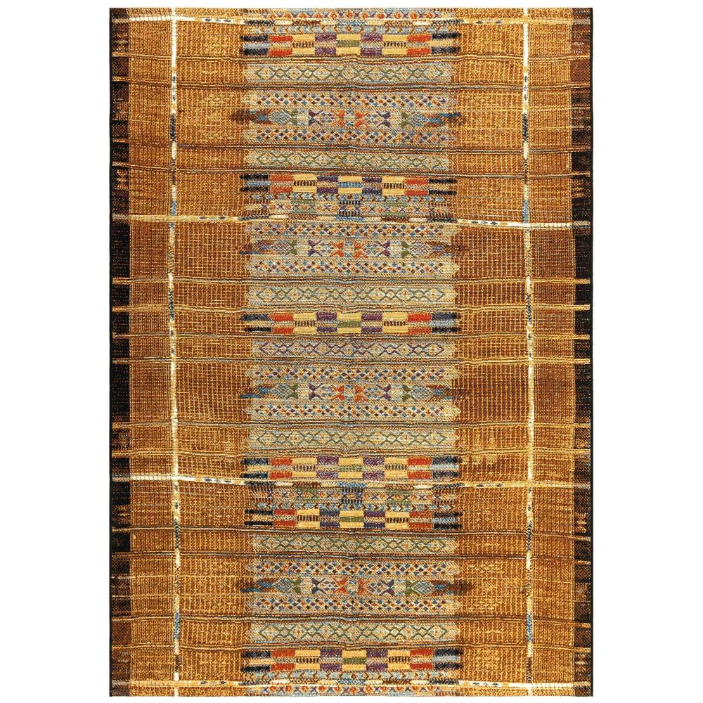 Sunset Gold Flat Woven 8' x 10' Synthetic Stripe Area Rug