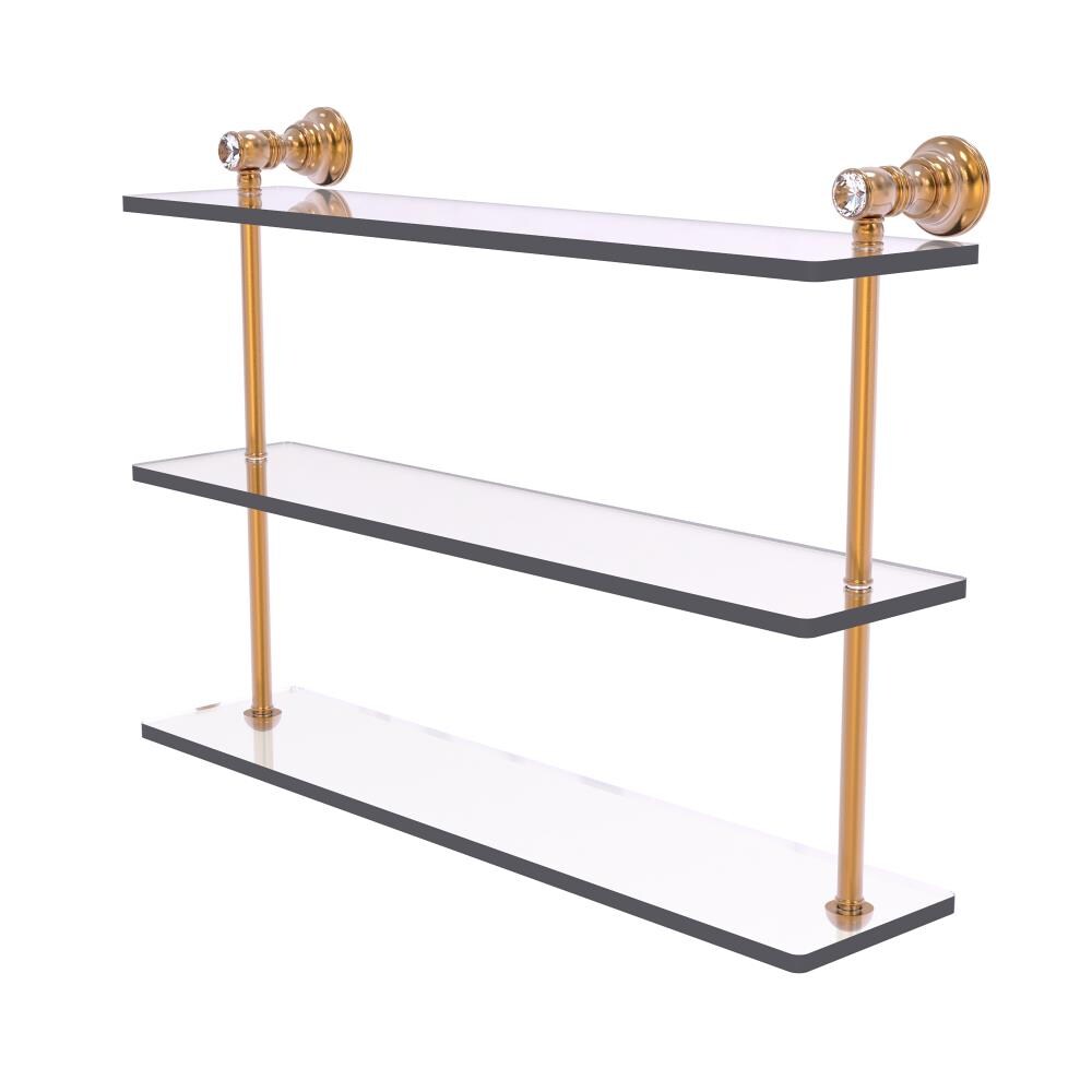 Allied Brass CC-5-22-BBR Carolina Crystal Brushed Bronze 3 -Tier Wall mount Bathroom Shelf ( 22-in x 16-in x 5-in )
