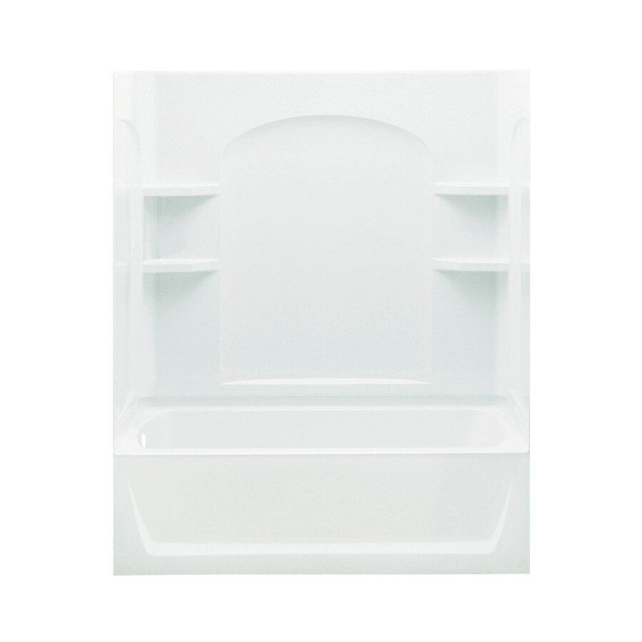 Sterling 71220117-0 Ensemble 32-in W x 60-in L White Polyresin and Fiberglass Rectangular Left Drain Alcove Soaking Bathtub