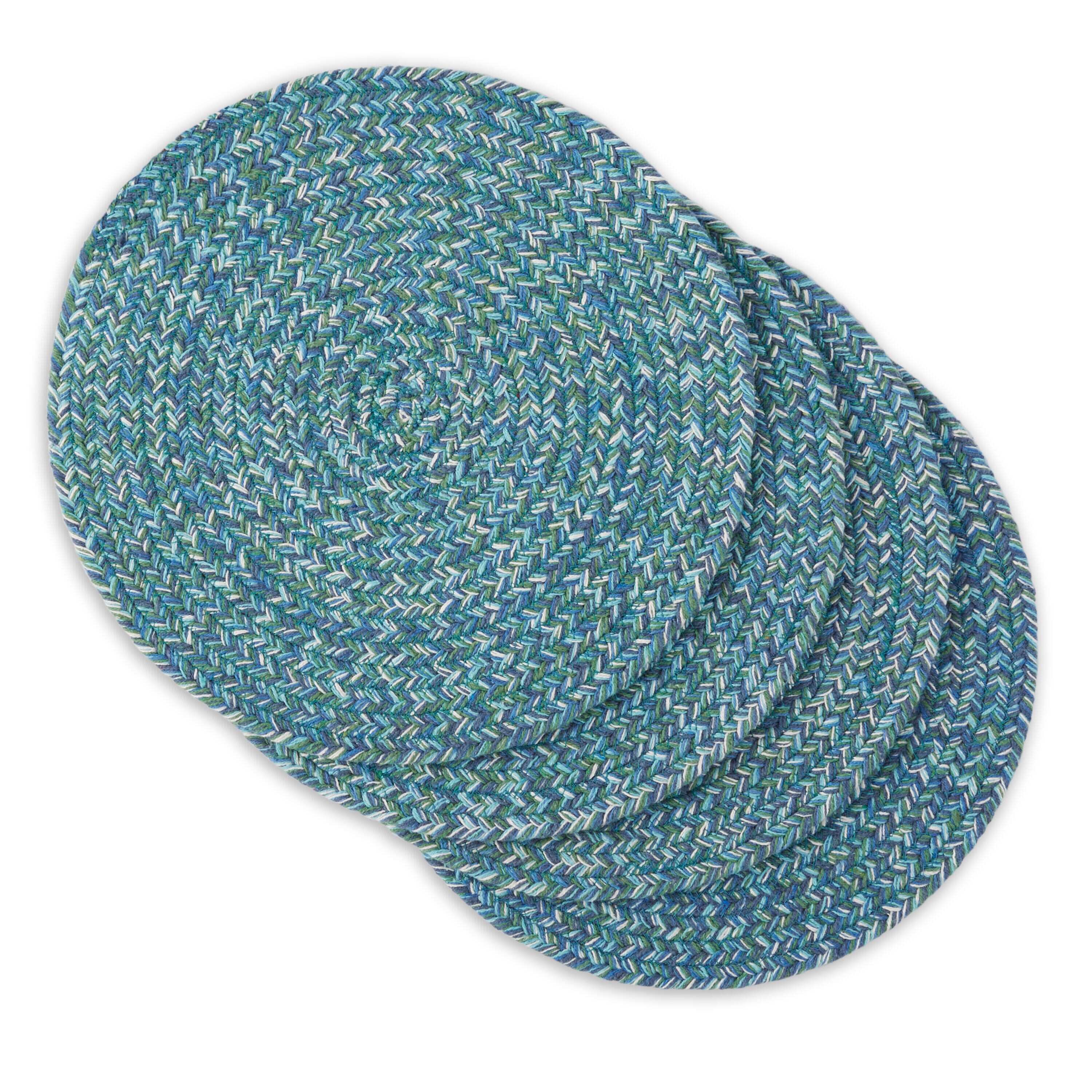 Fiesta P4013746TDFI 902 4-Pack Blue/Yellow/Light Blue Cotton Round Placemats